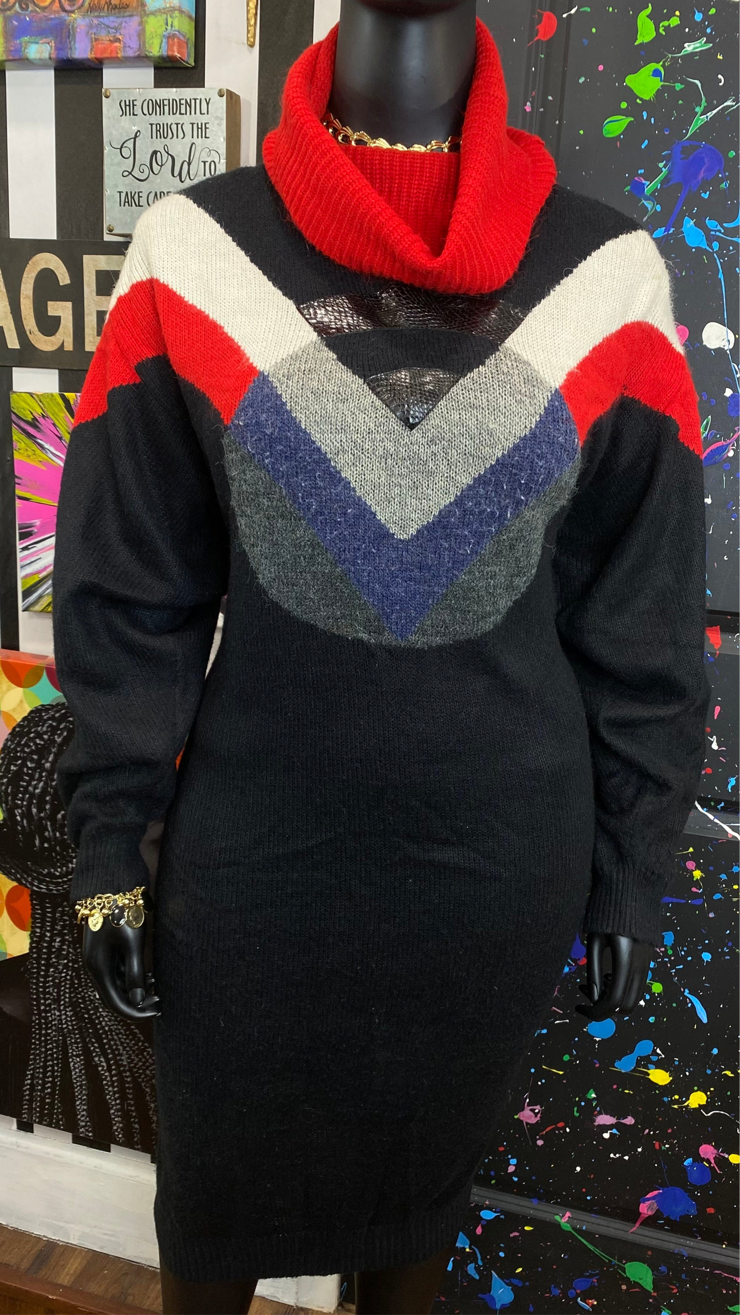 Vintage Knit Sweater Dress (22)