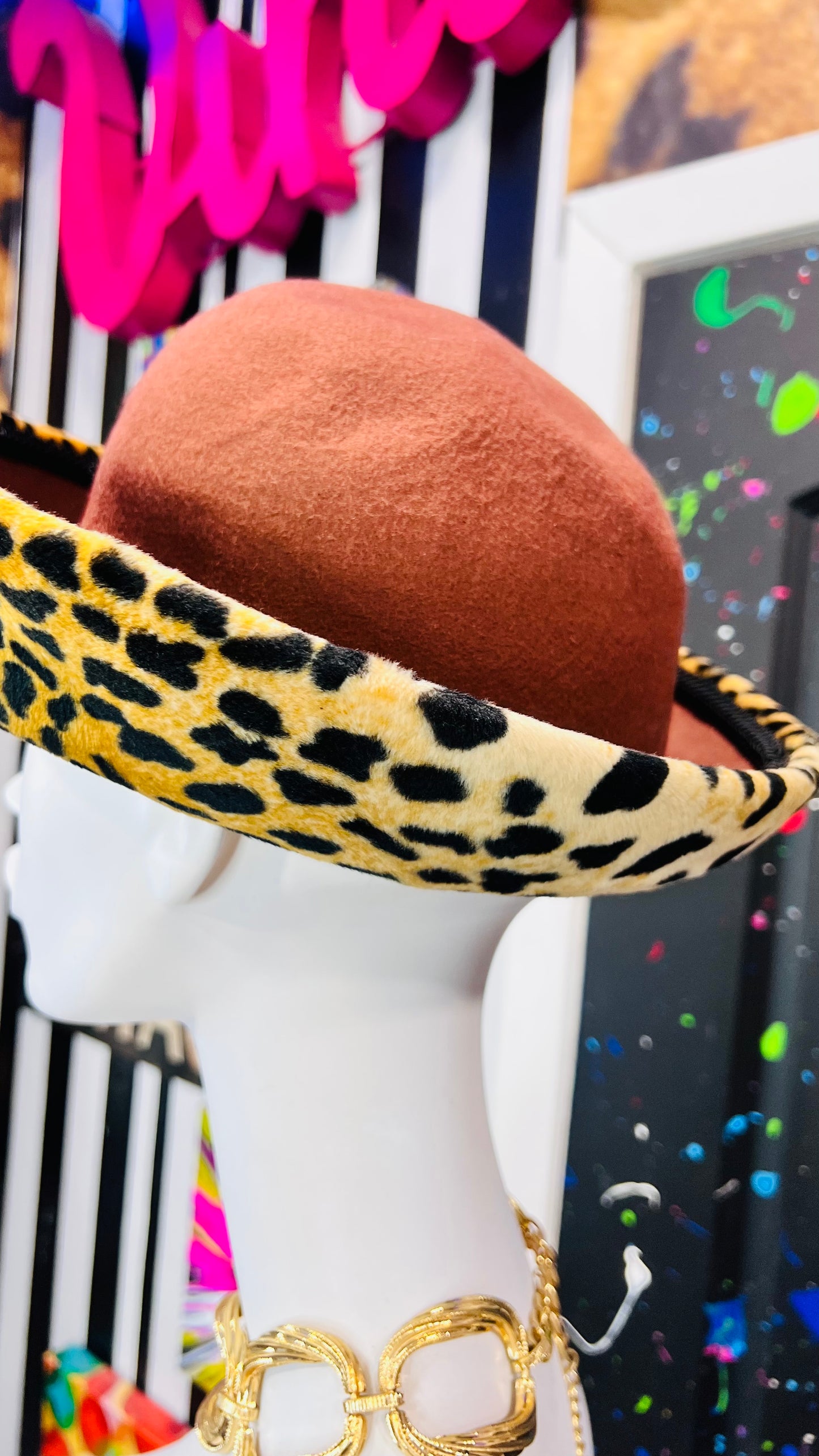Vintage Wool & Animal Print Dead Stock Wool Hat