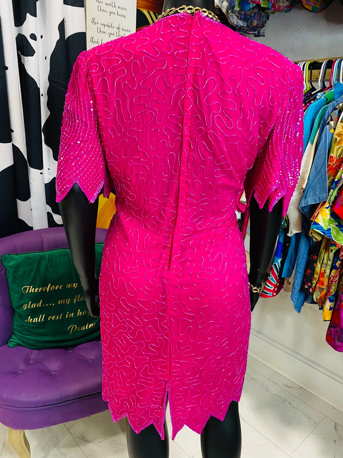 Vintage Pink Sequin Dress