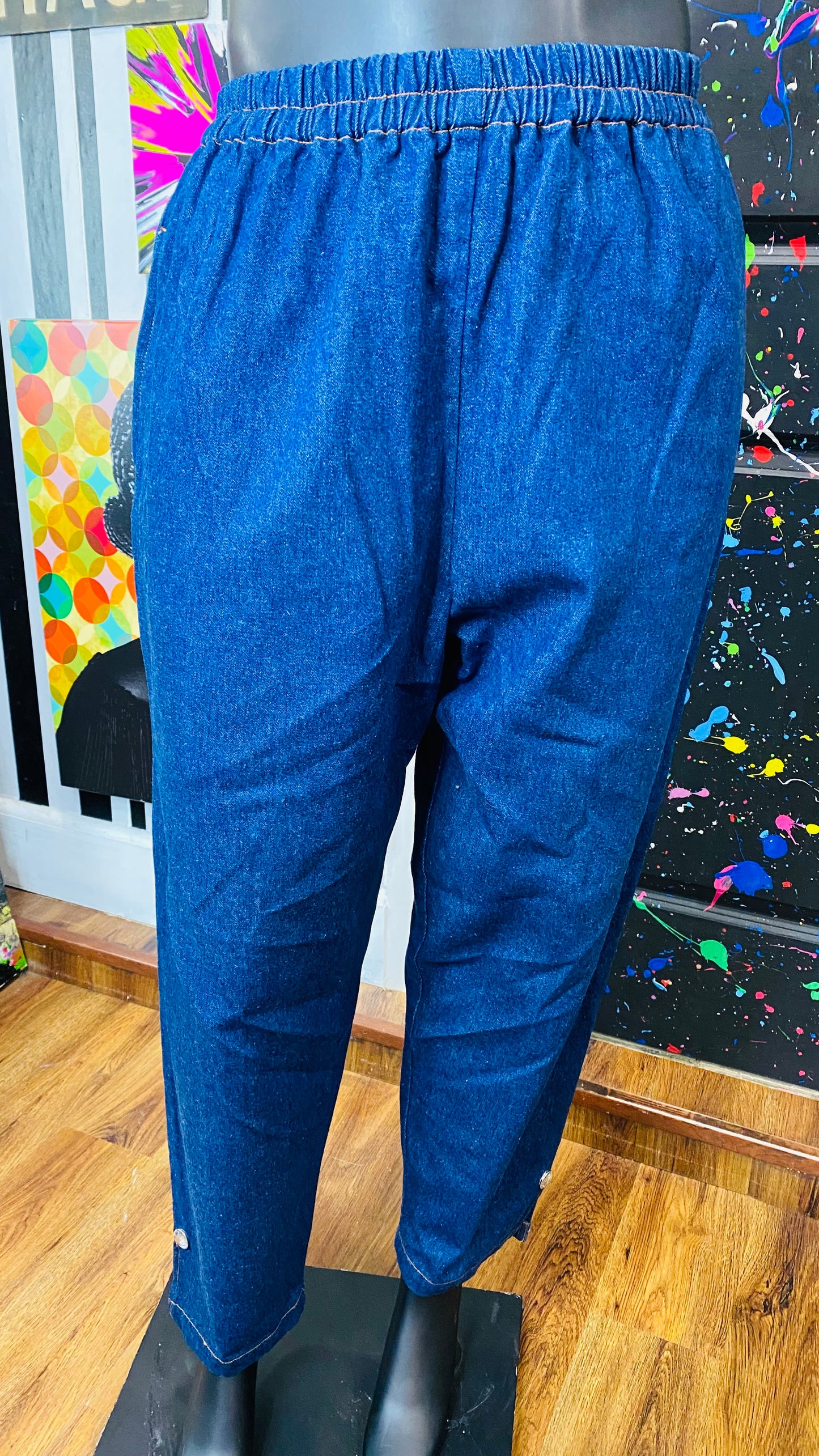 Vintage Denim Embroidered & Jeweled 3 Piece Pants Set (14)