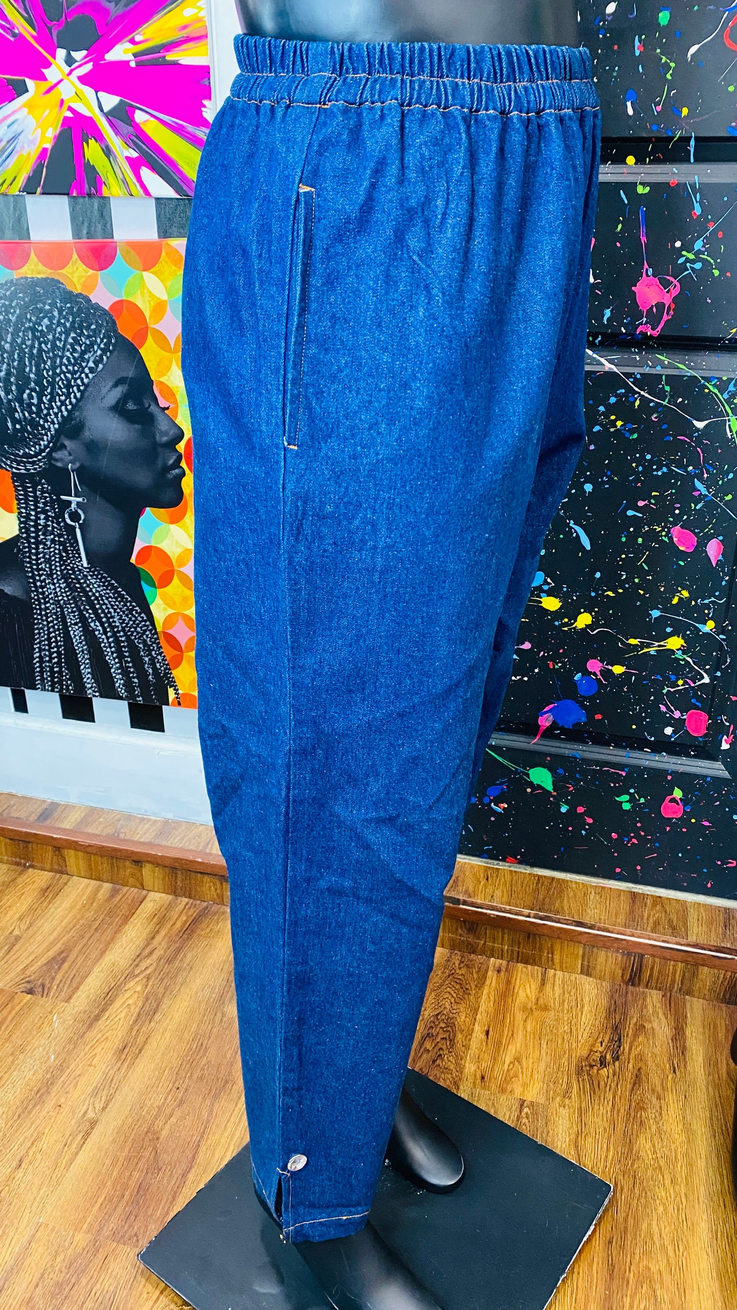 Vintage Denim Embroidered & Jeweled 3 Piece Pants Set (14)