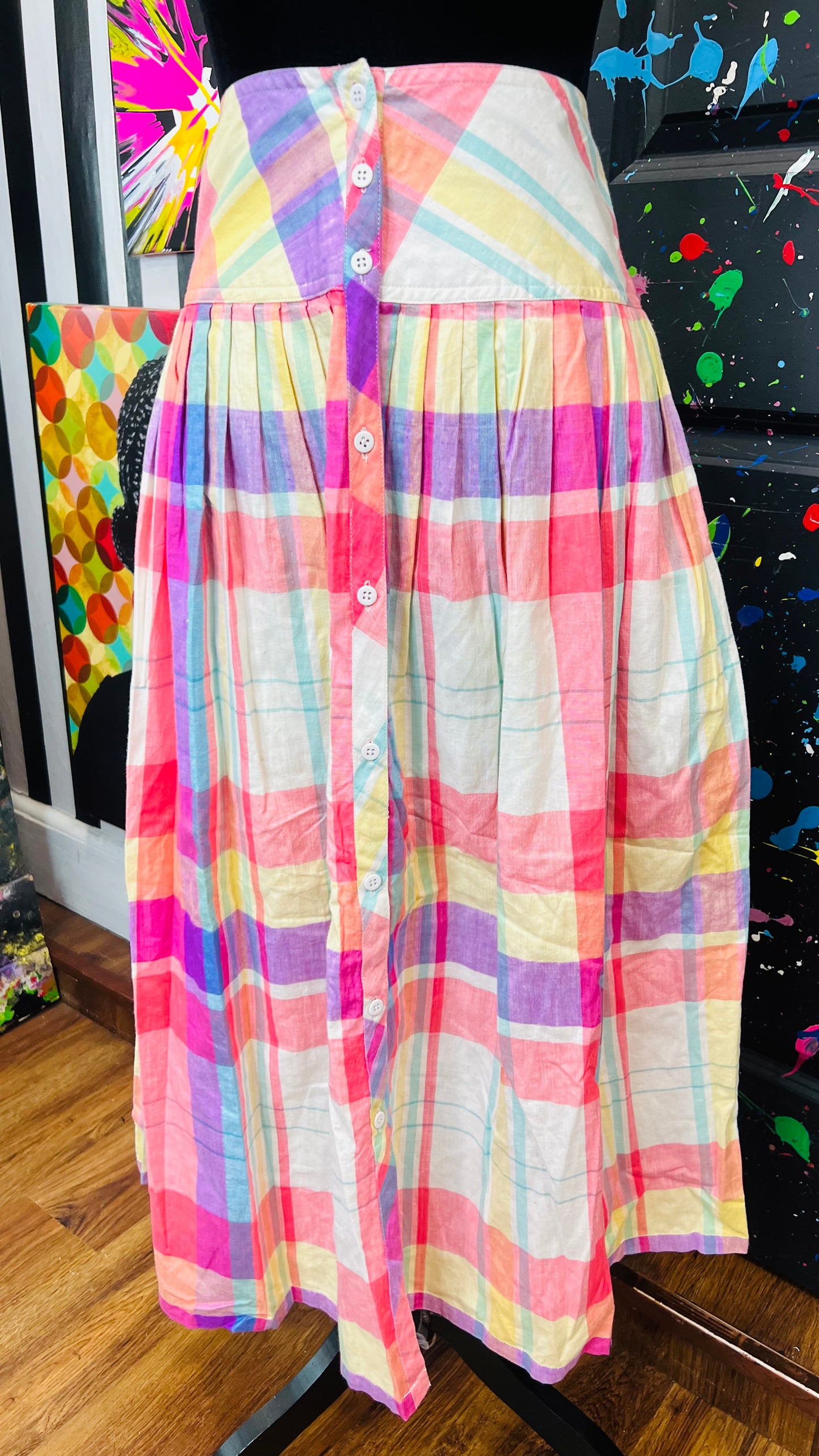 Vintage High Waist Cotton Skirt (12)