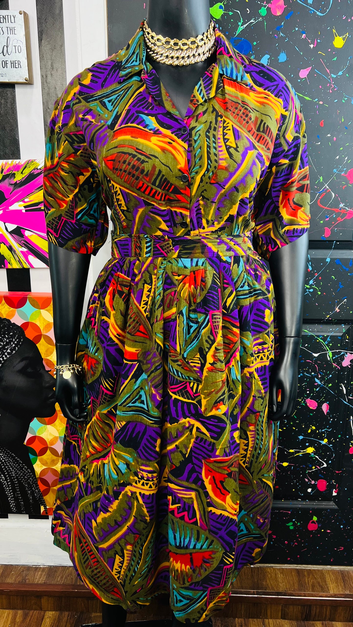 Vintage 90’s Rayon Skirt Set (20)