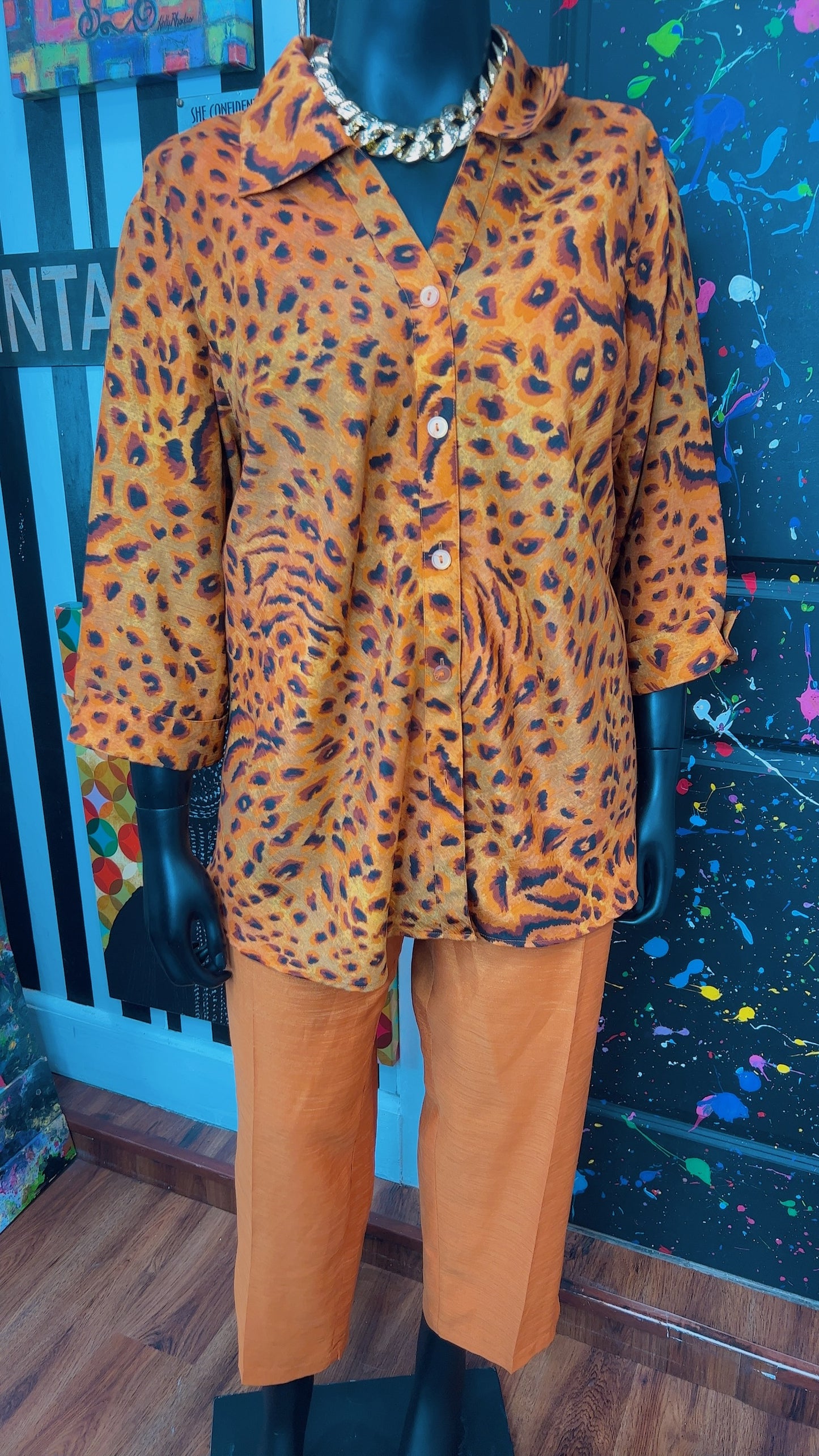 Vintage Animal Print Selene Pants Set (32)