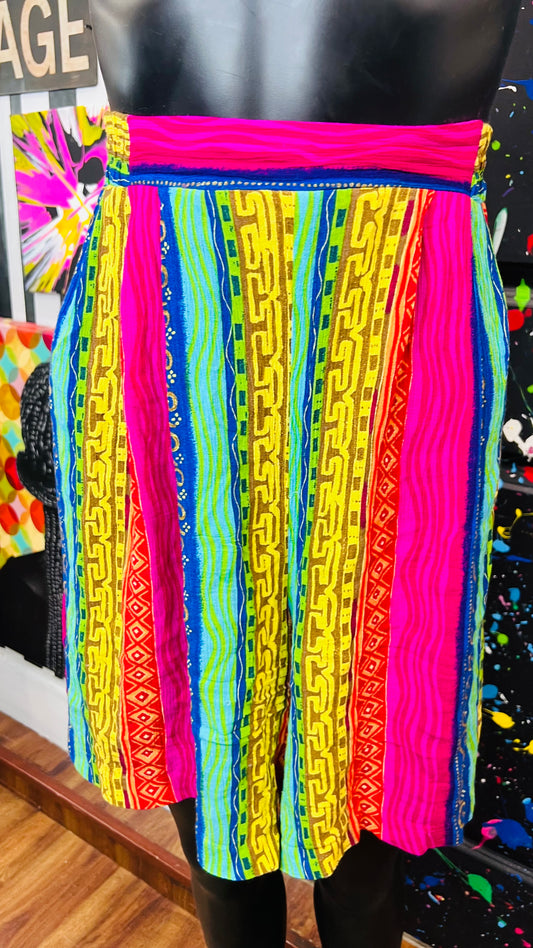 Vintage Rayon Colorful Shorts (12/14)