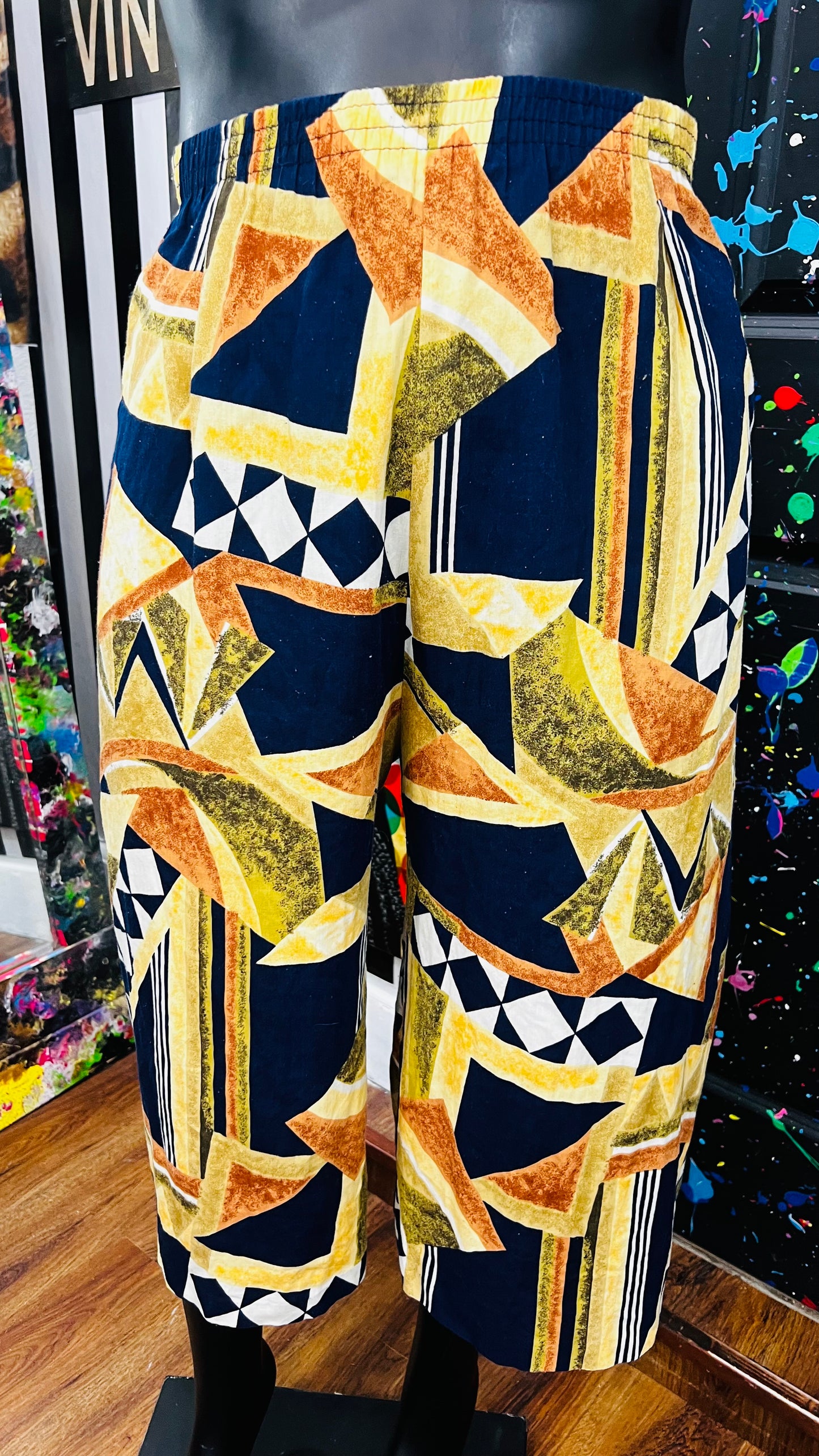 Vintage Rayon Abstact Gauchos (16/18)