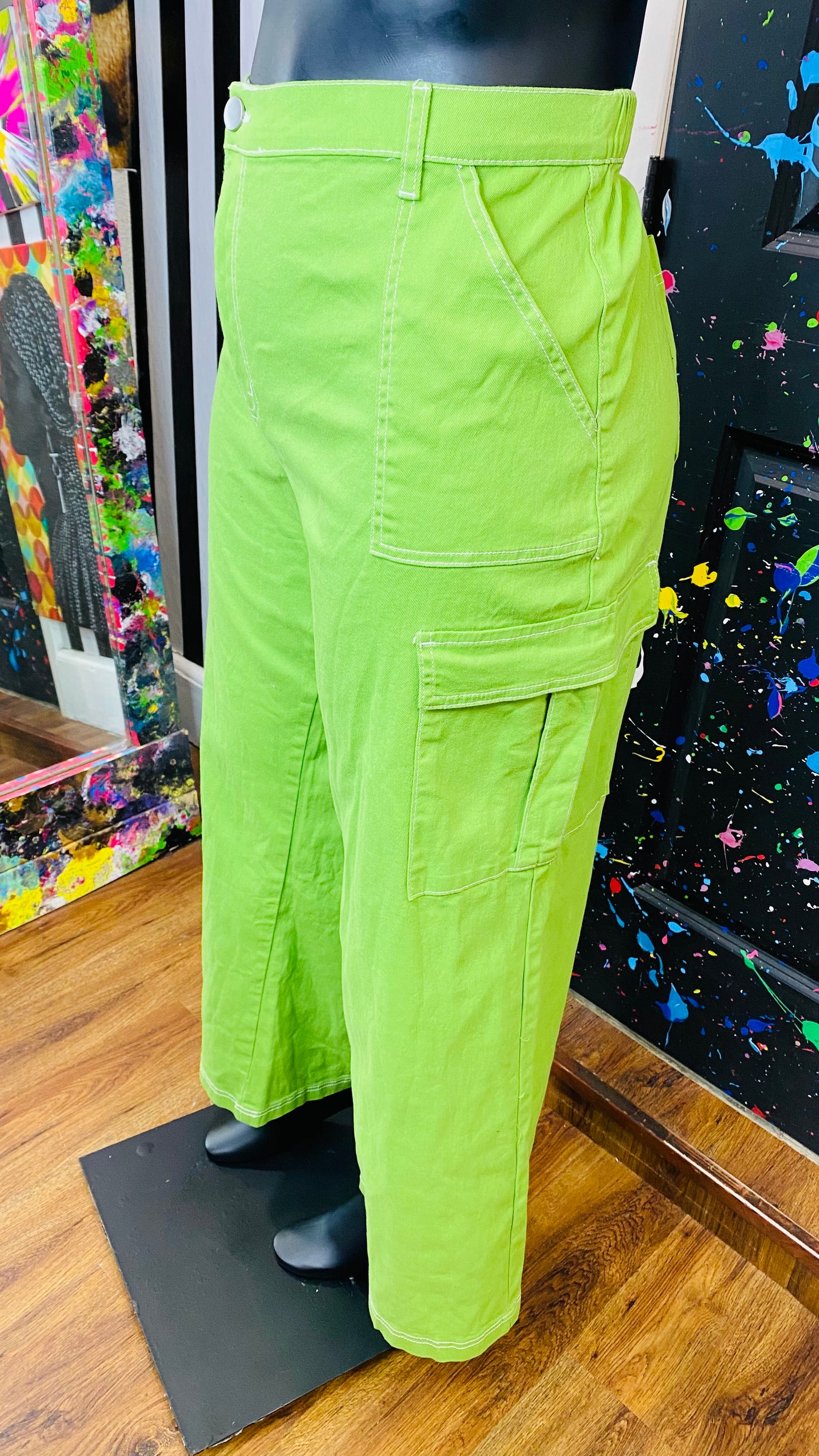 New w/ Tags Green Wide Leg Pants (15)