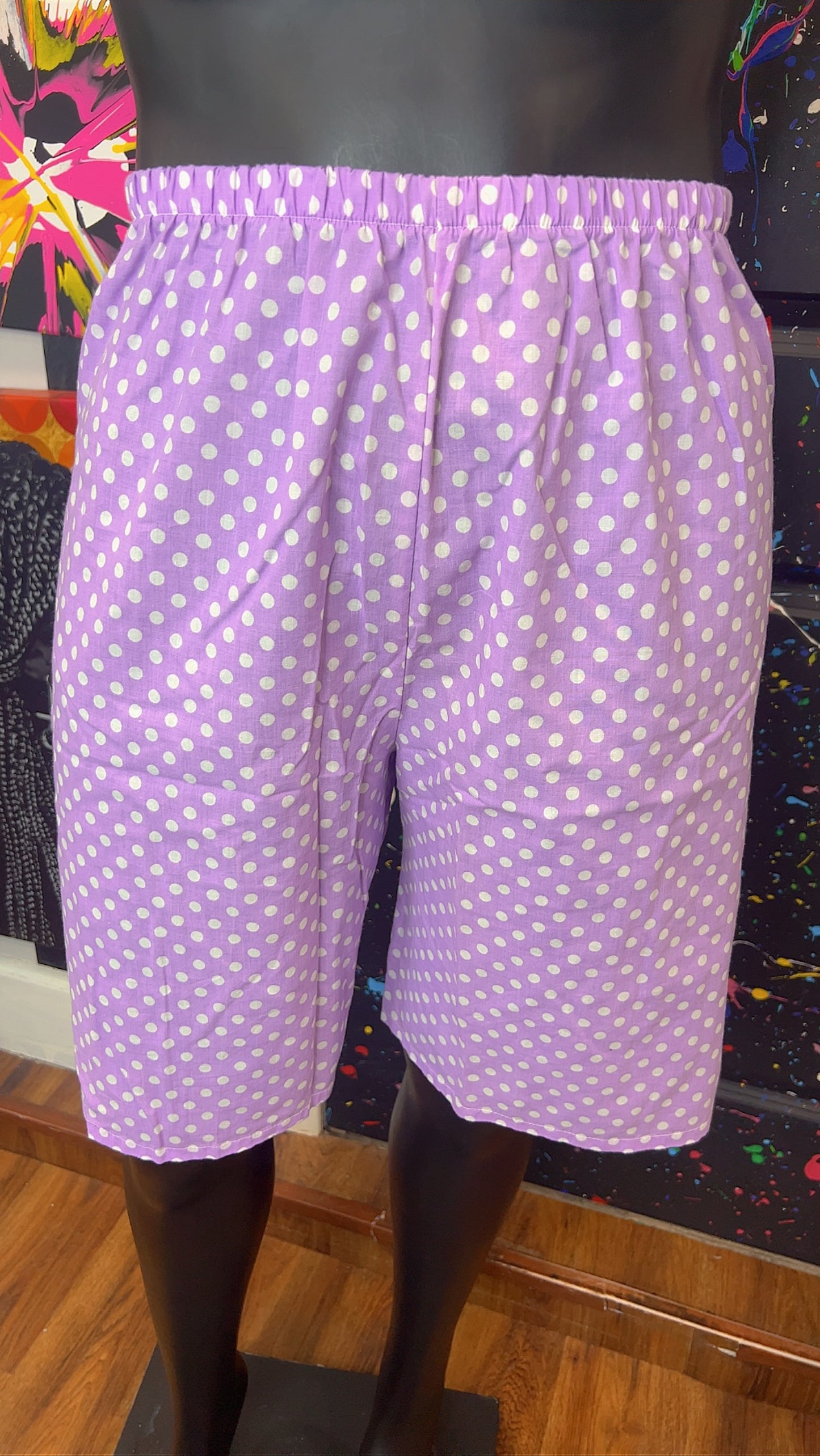 Vintage Cotton Purple & White Shorts (22)