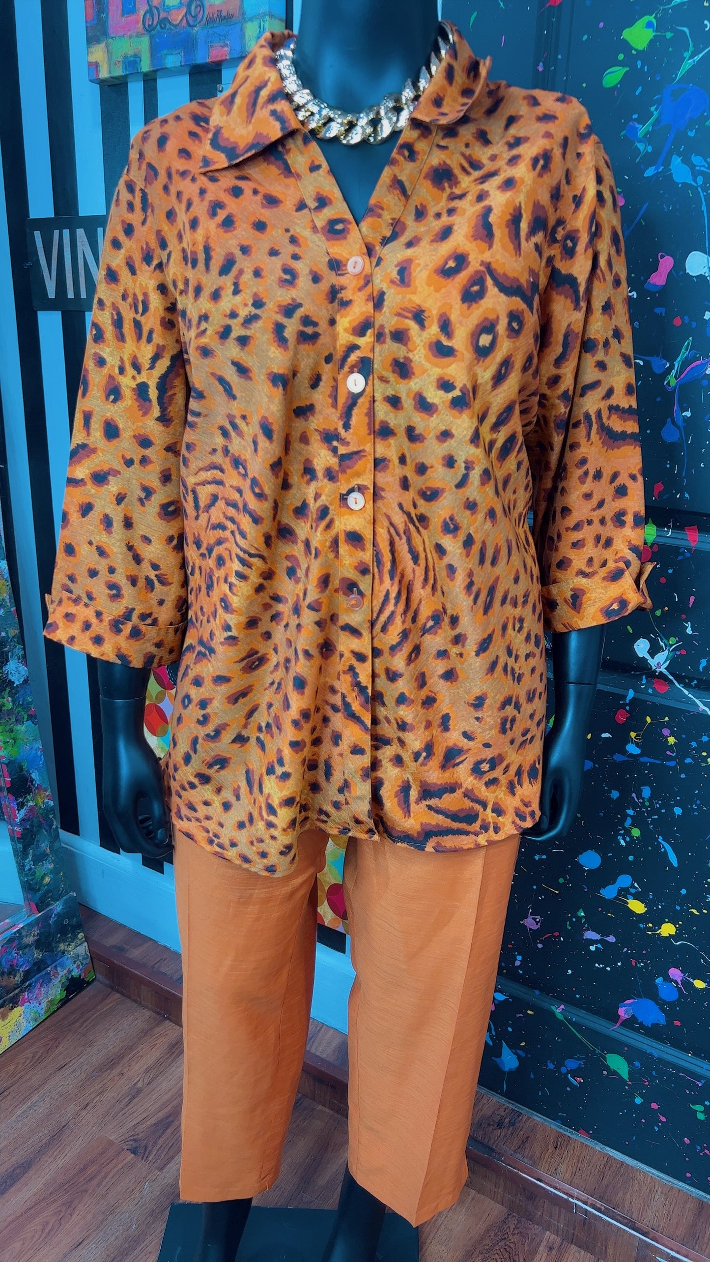 Vintage Animal Print Selene Pants Set (32)