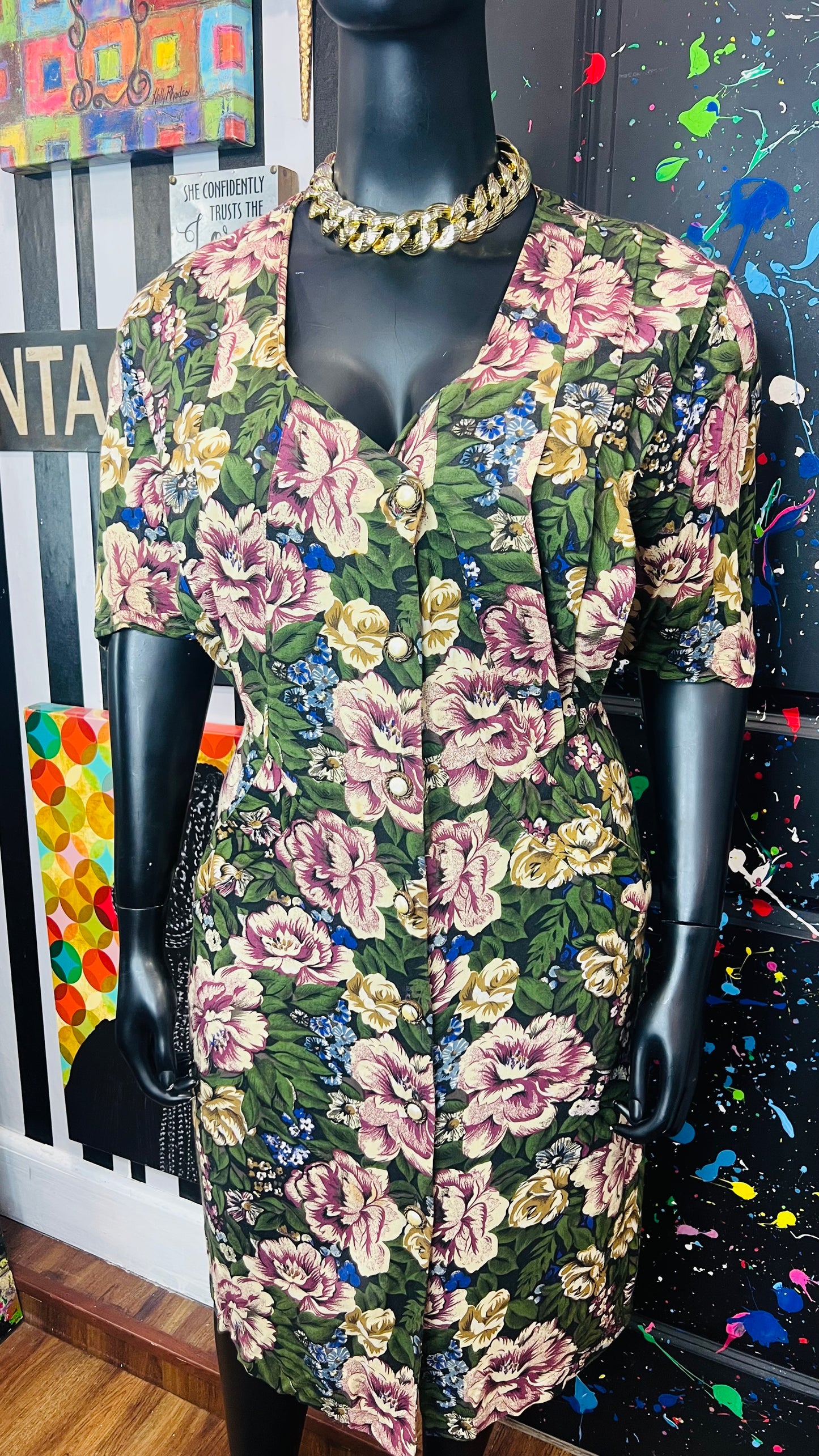 Vintage Floral Rayon Dress (22)