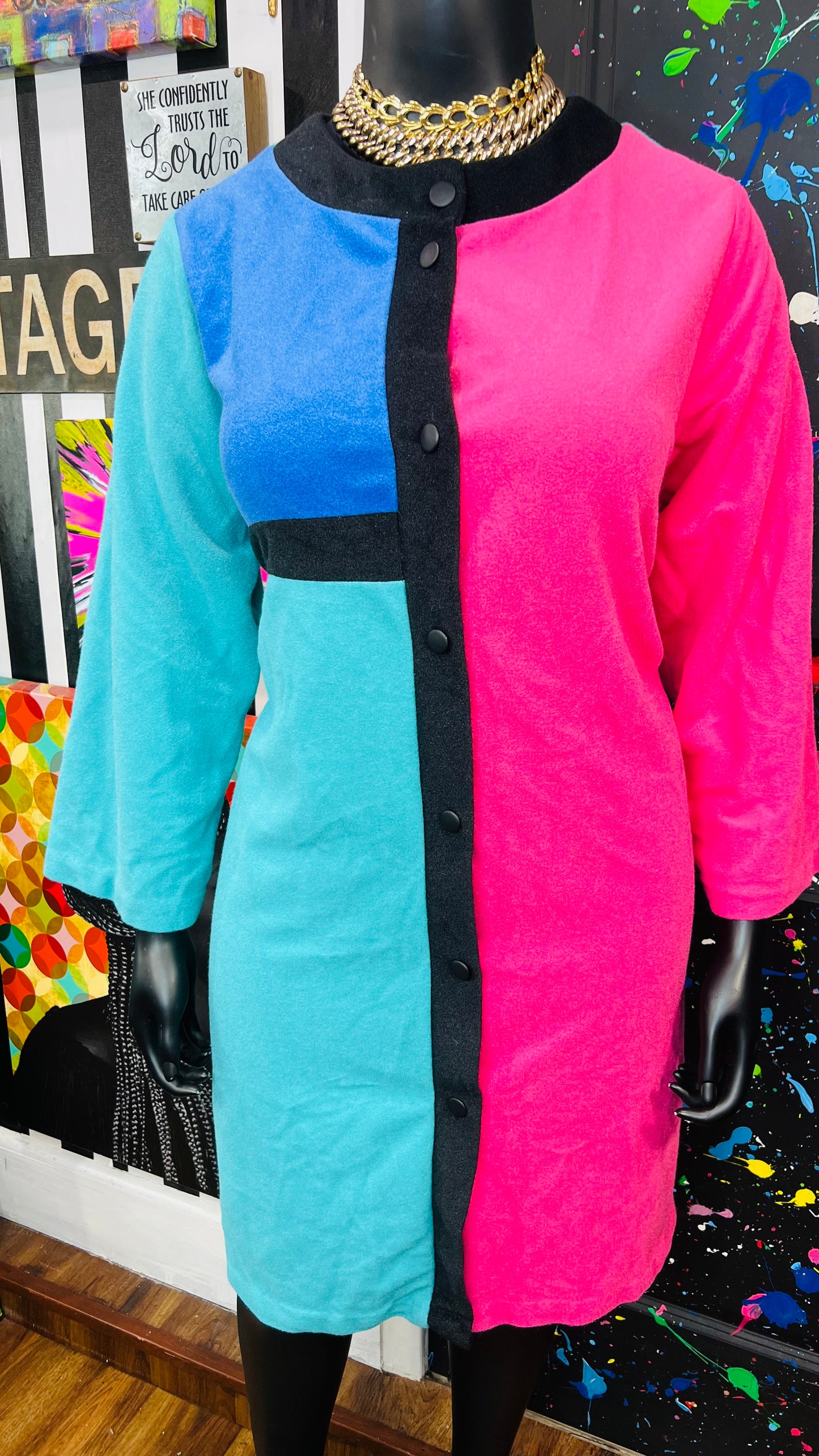 Vintage Colorblock Dress (20)