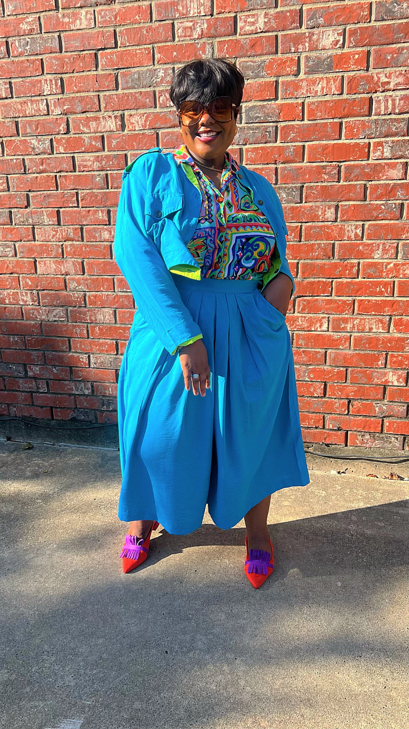 Vintage 2pc Reversible Gauchos Set