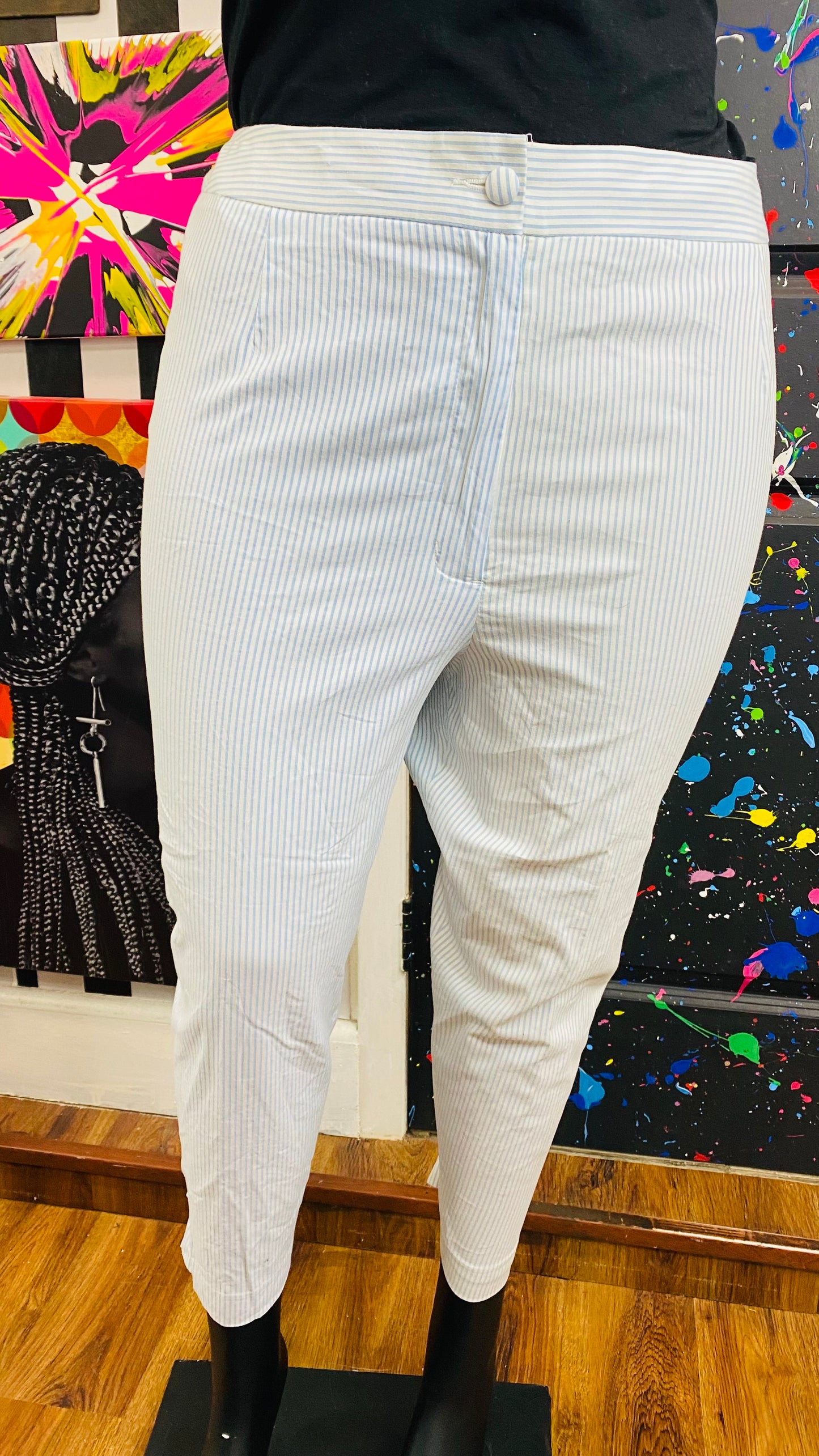 Vintage Striped Blue & White Capri Set (22W)