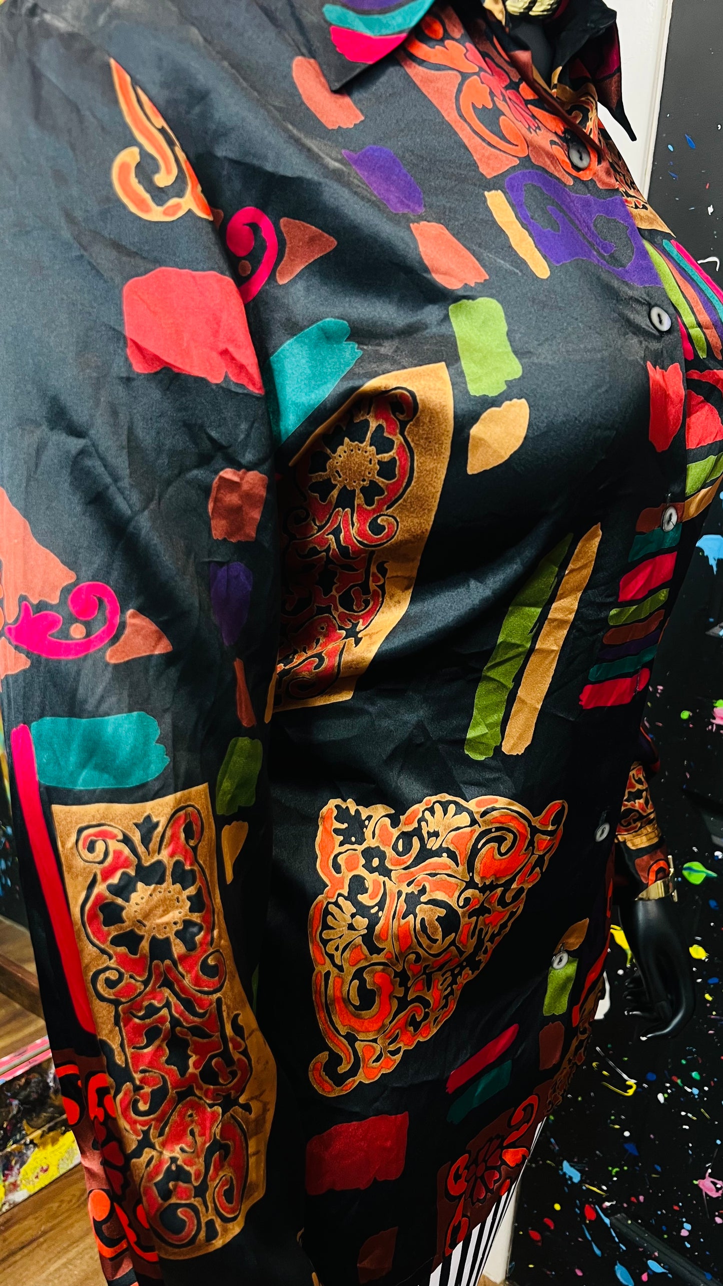 Vintage Abstract Long Sleeve Blouse (18/20)