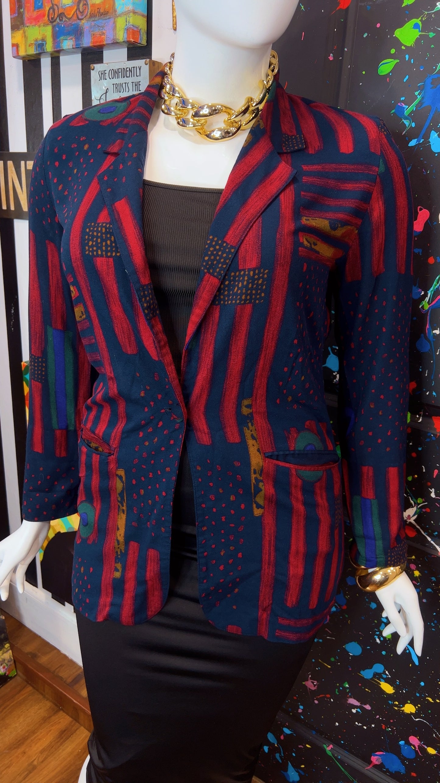 Vintage Rayon Abstract Blazer (12)