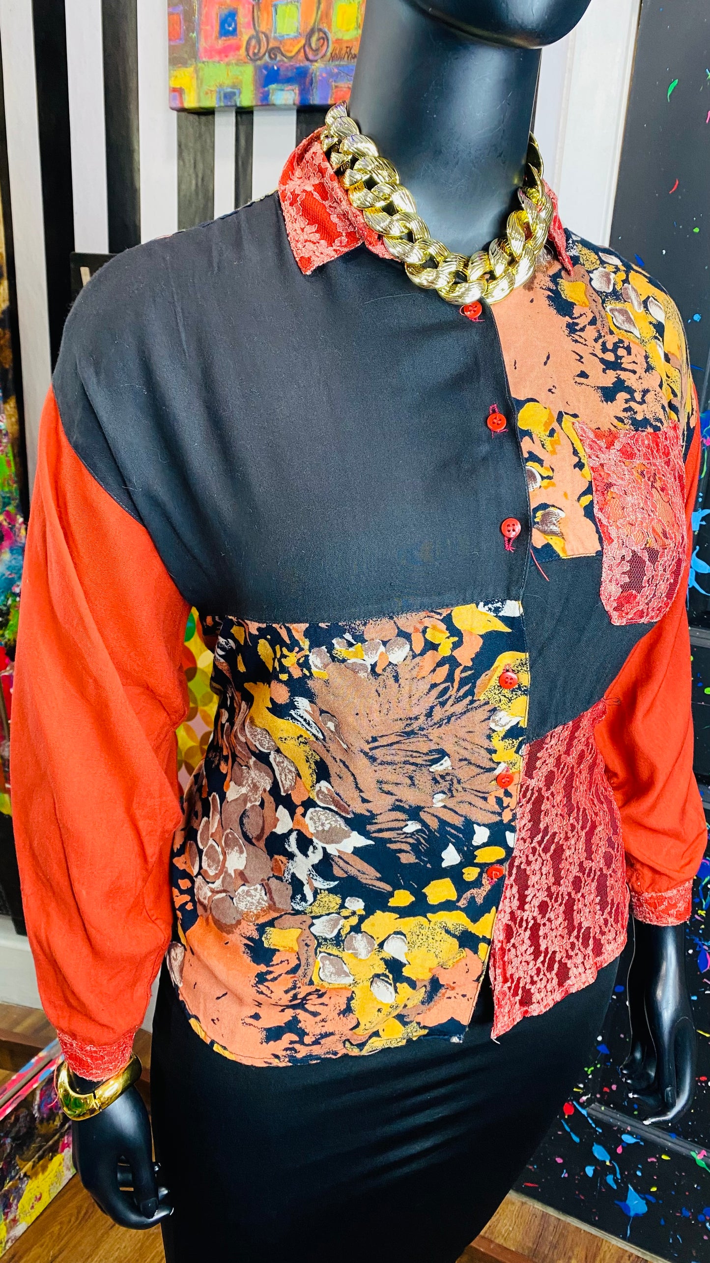 Vintage Abstract 90’s Blouse (16)