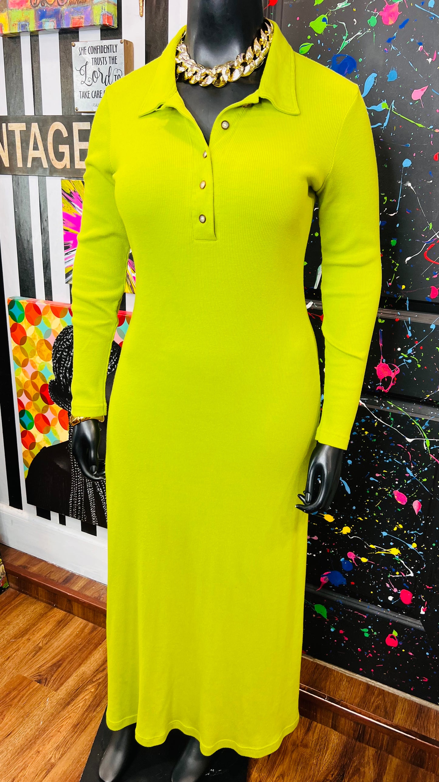 Vintage Green Cotton Bodycon Dress (20)