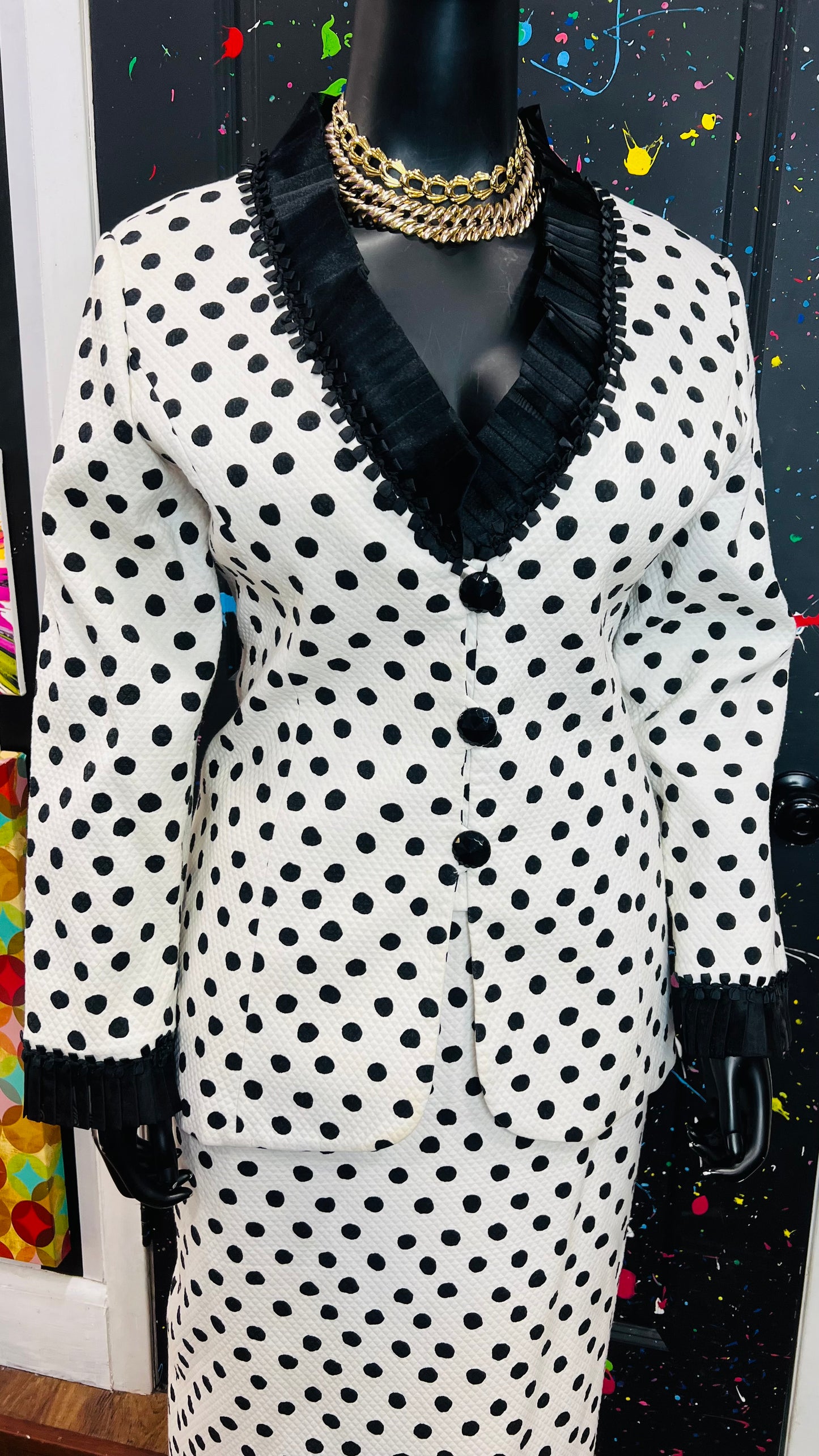 Vintage Lily & Taylor Polka Quilted Dot Suit (18)