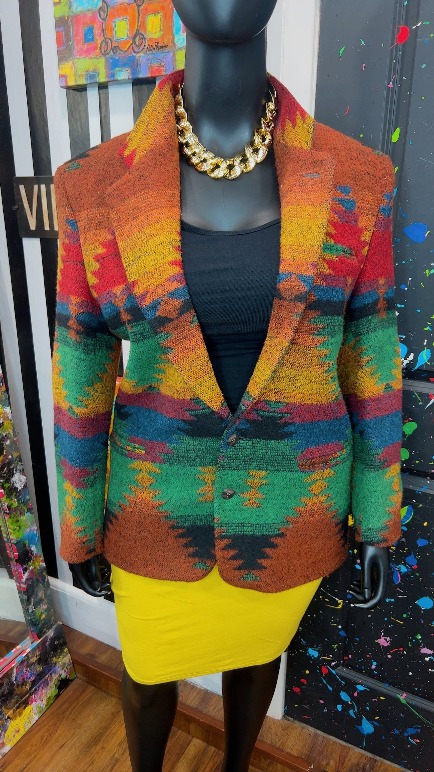 Vintage Tribal Print Western Blazer (12/14)