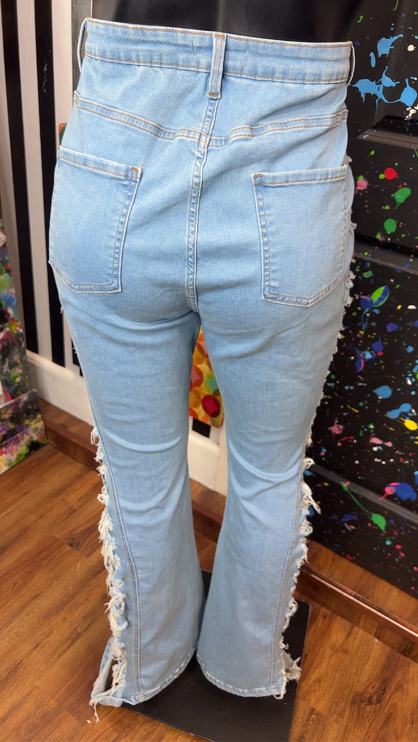 Distressed Jeans w/ Flare Legs (20)