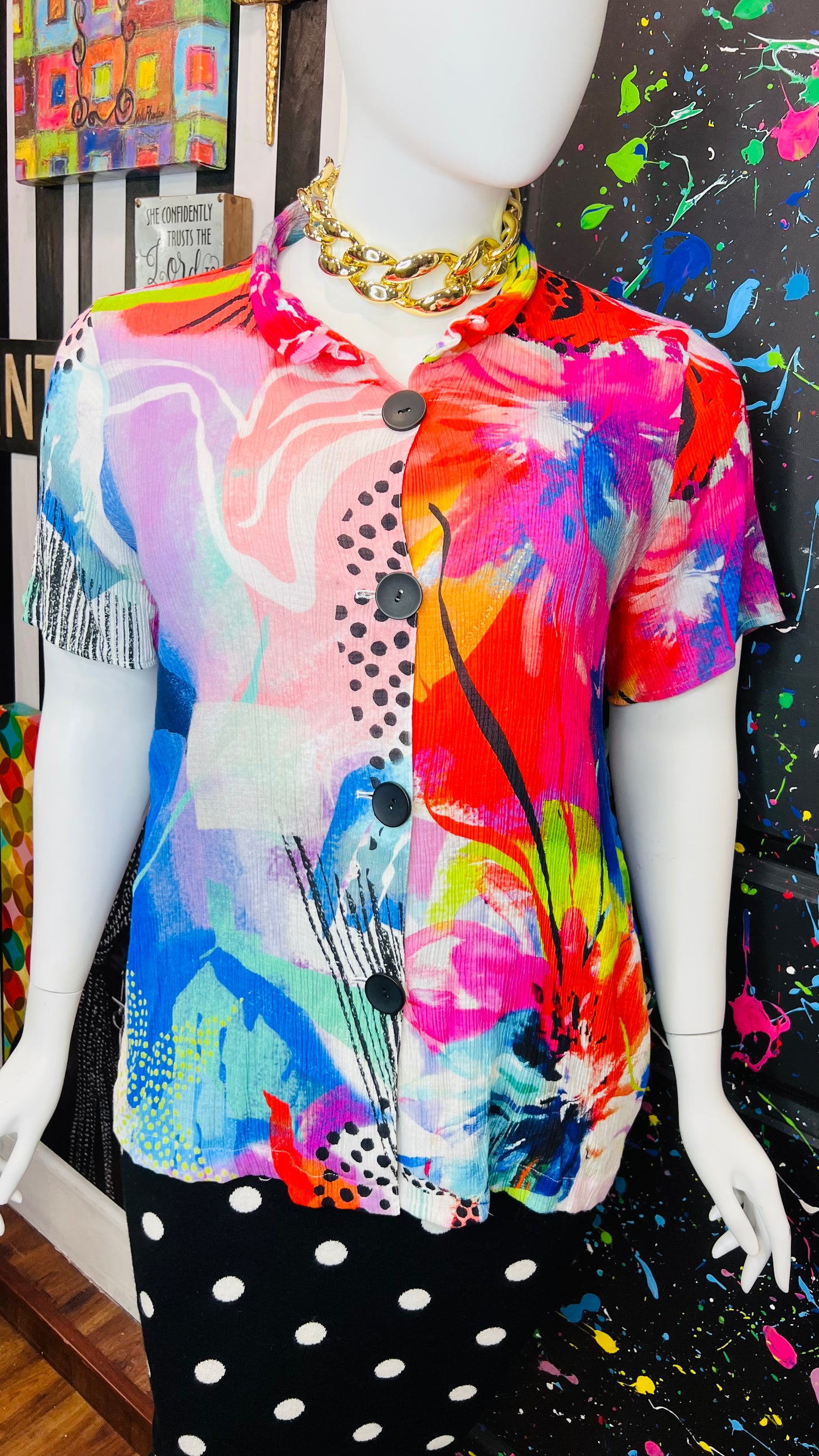 Abstract Print Blouse(18)