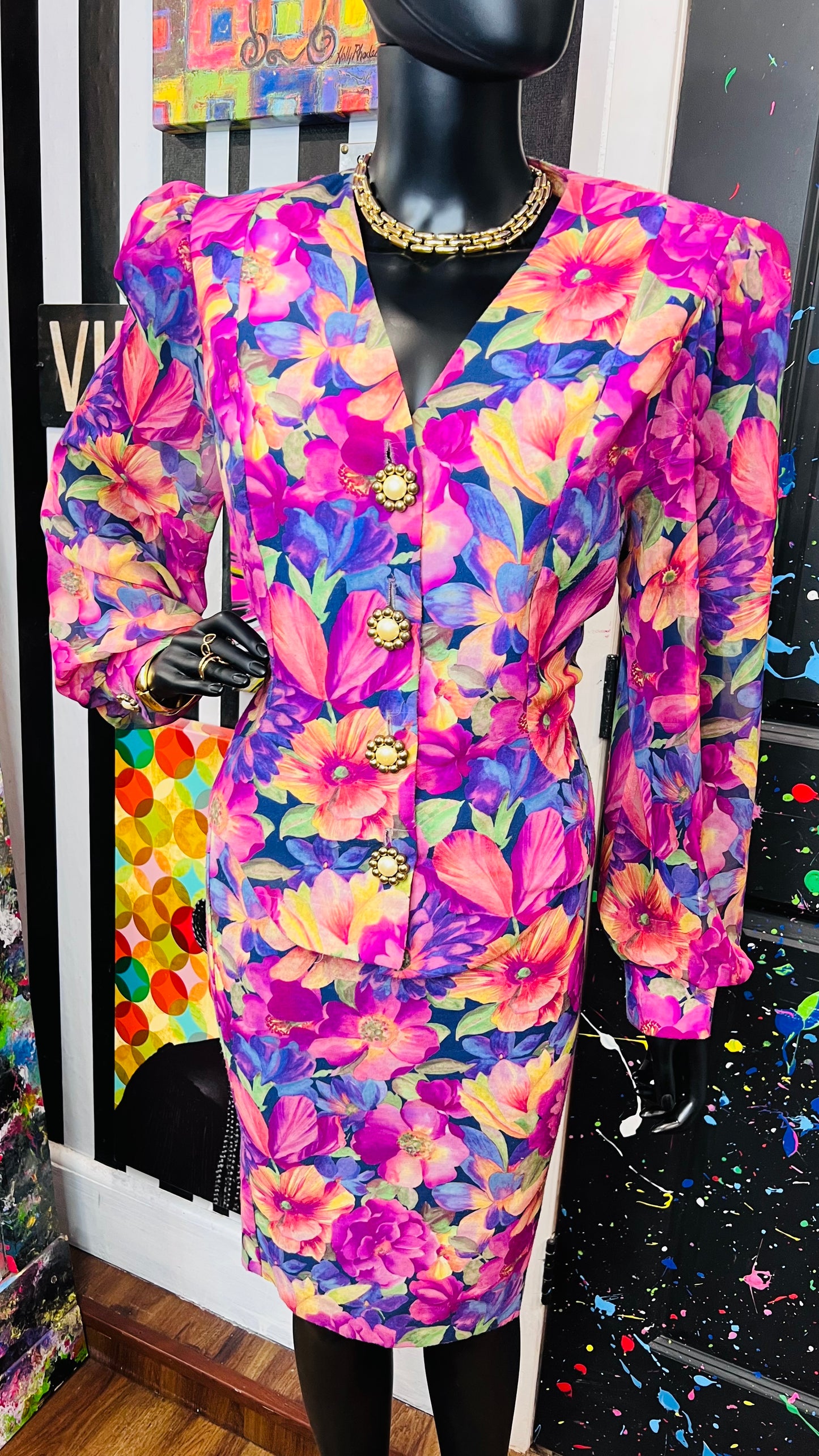 Vintage Sheer Arms Skirt Suit (14)