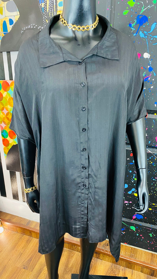 Black w/batwing Short Sleeve Blouse