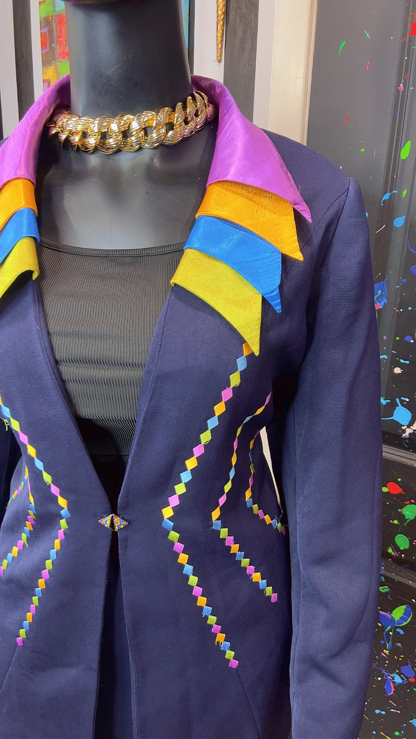 Vintage Rainbow Collar Skirt Suit (20W)