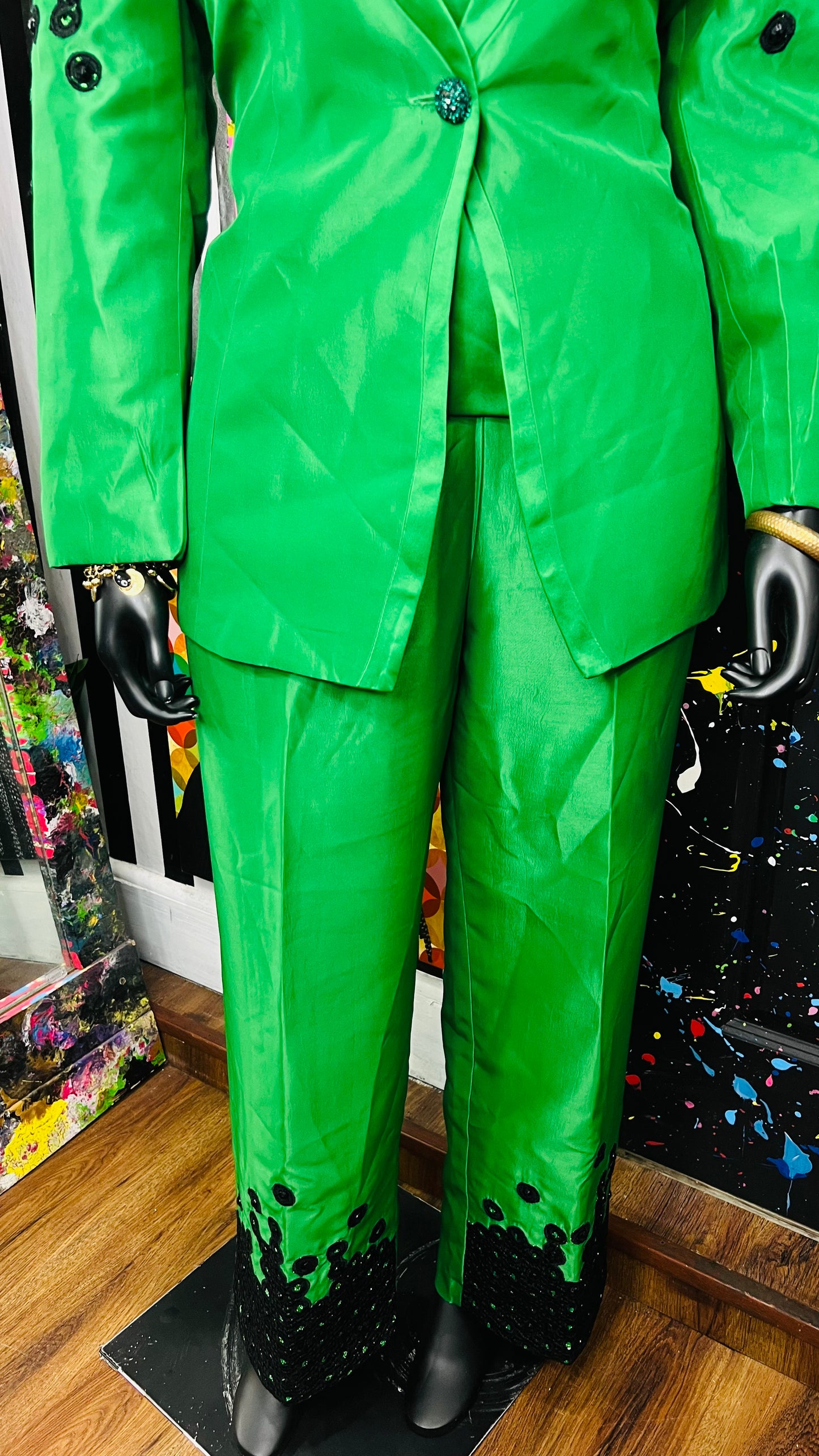 Vintage Green & Black Suit (22)