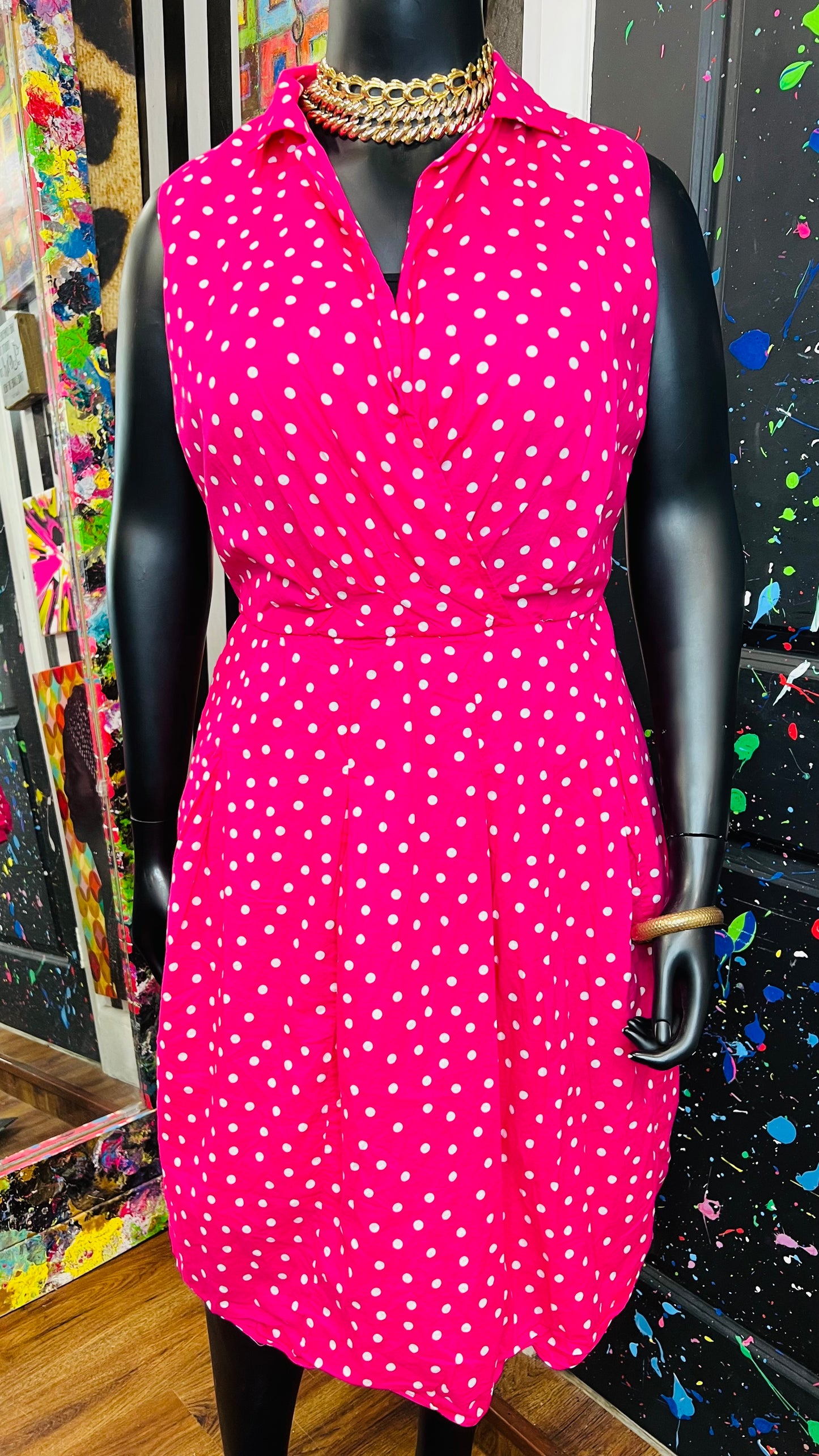 Pink Jones Polka Dot Dress (20W)