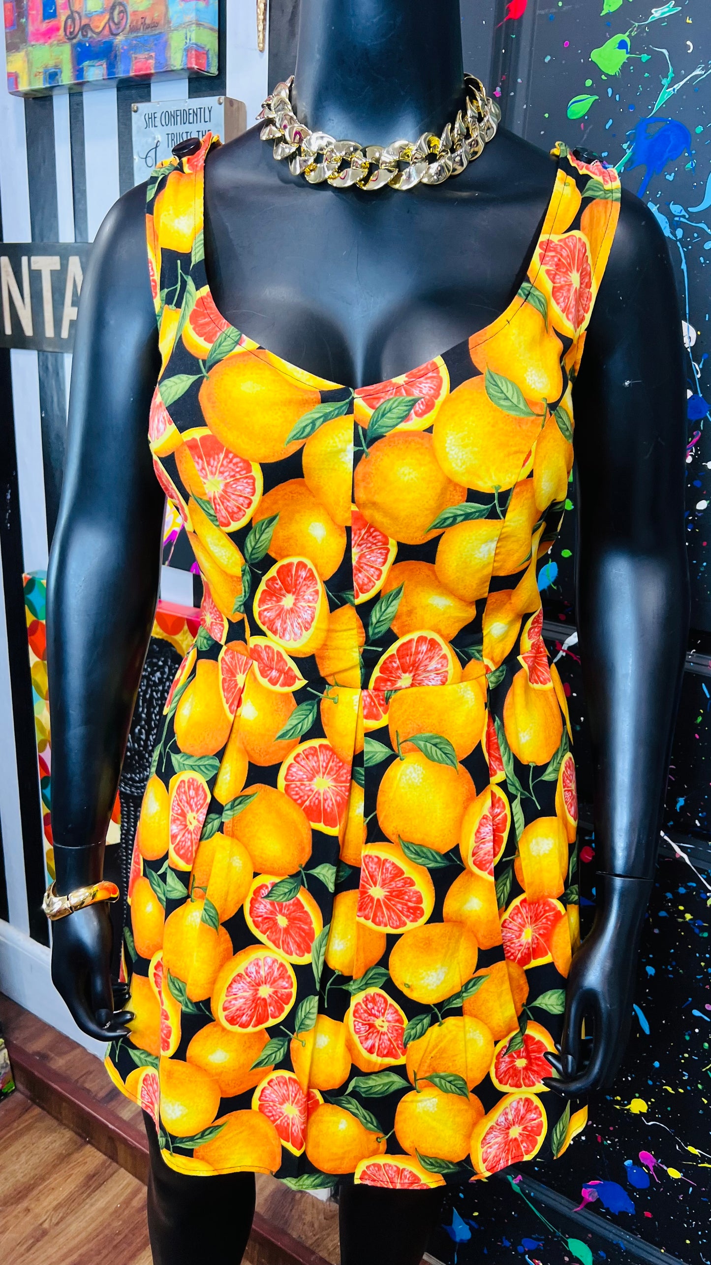 Vintage Fruit Romper - Shorts Underneath (16)