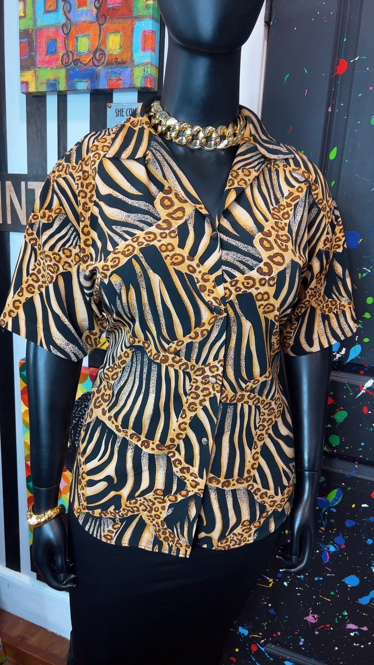Vintage Animal Print Blouse (18)