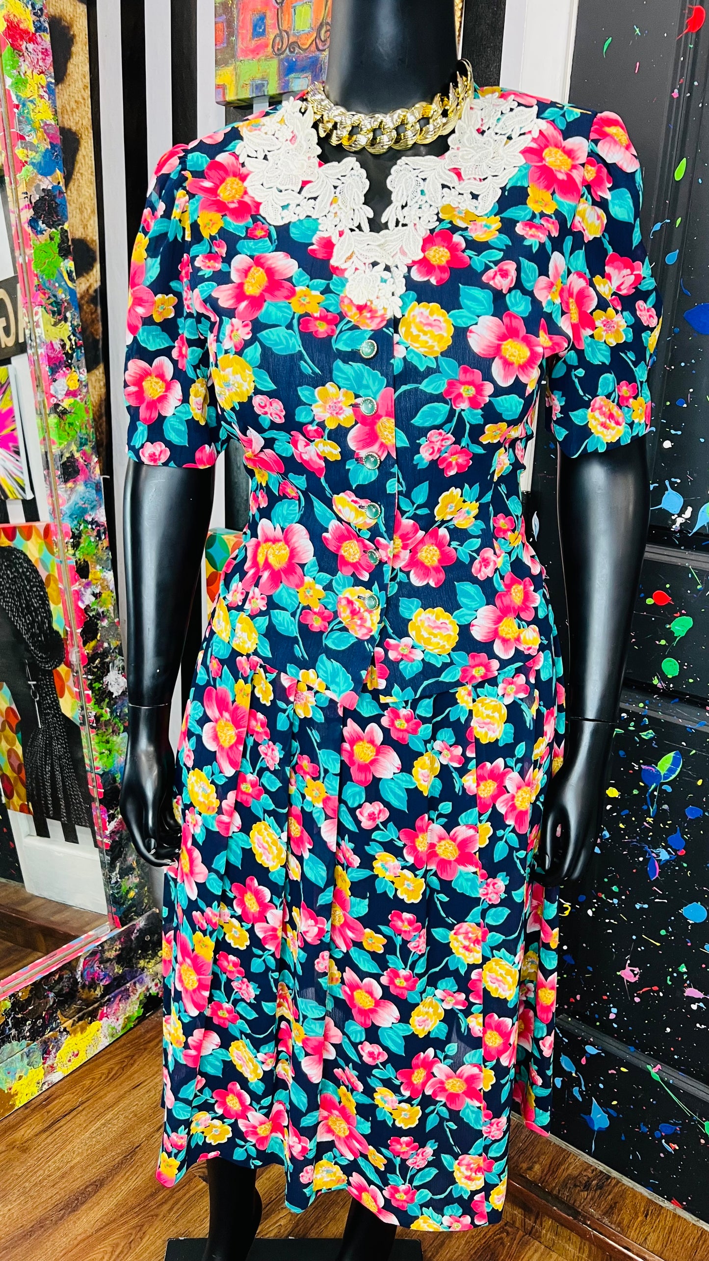 Vintage Floral & Lace Skirt Set (16)