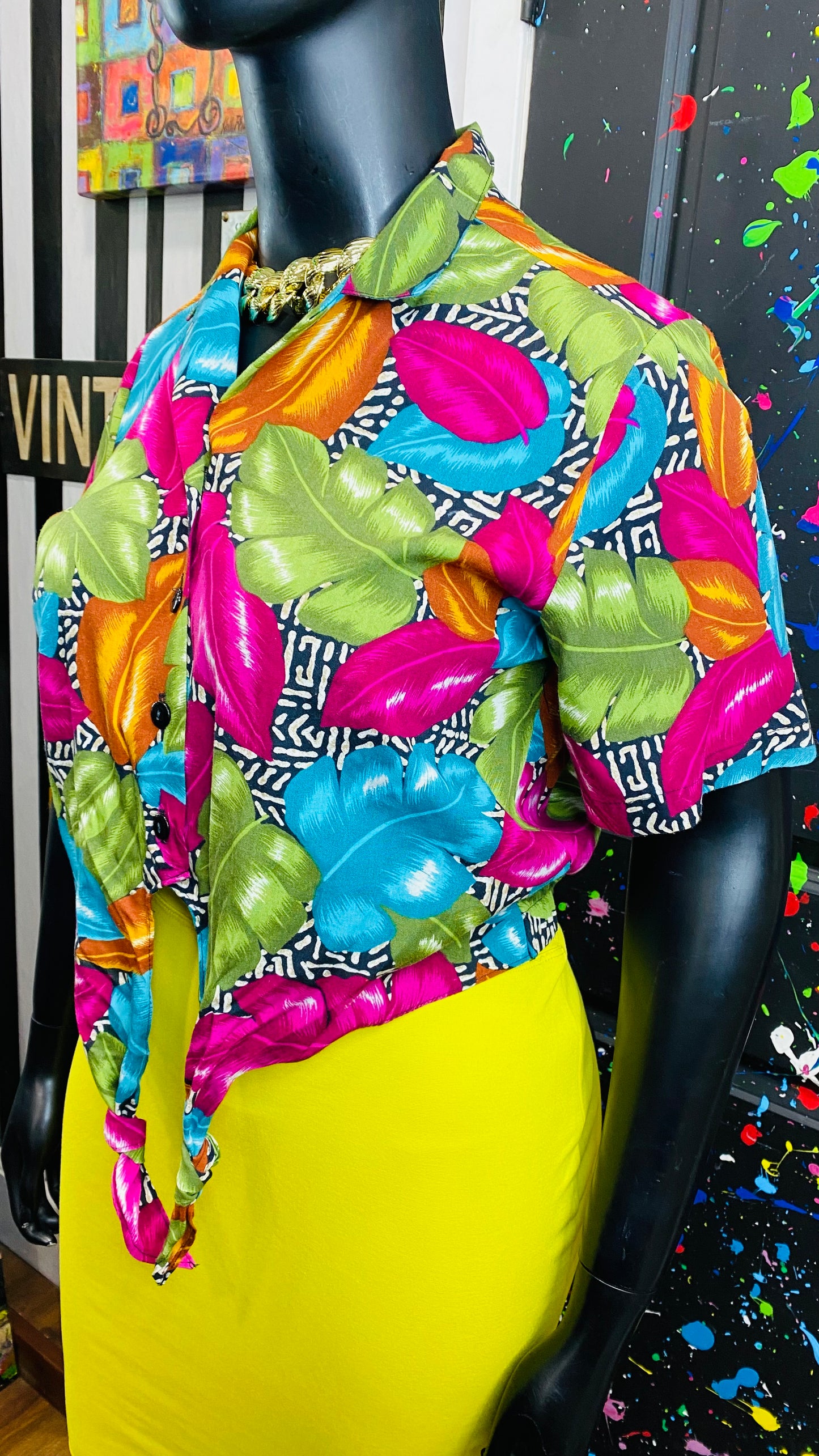Vintage 80’s Tie Front Blouse (12)