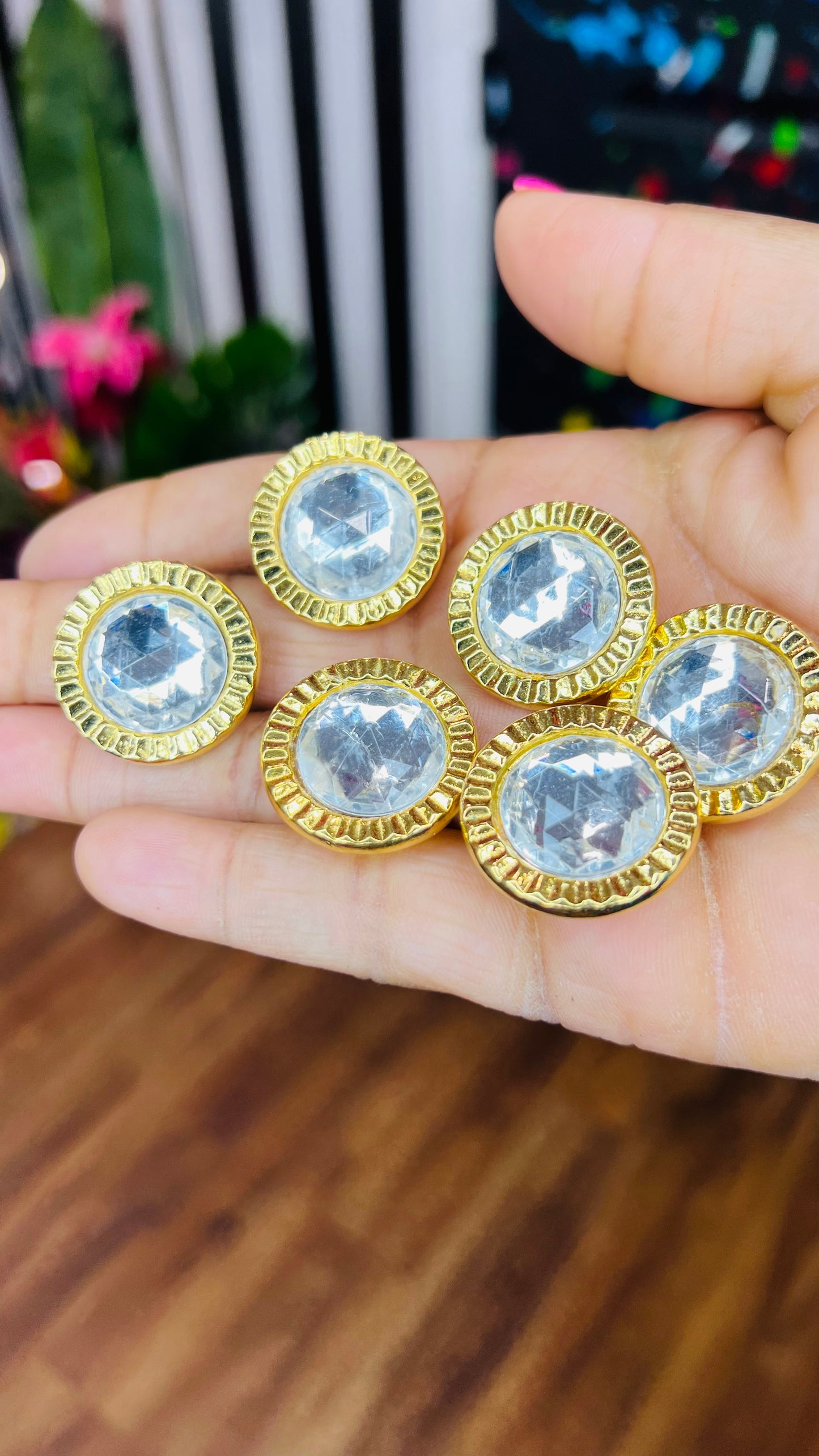 Vintage Jewel & Gold Button Covers (Metal) (Priced Individually)