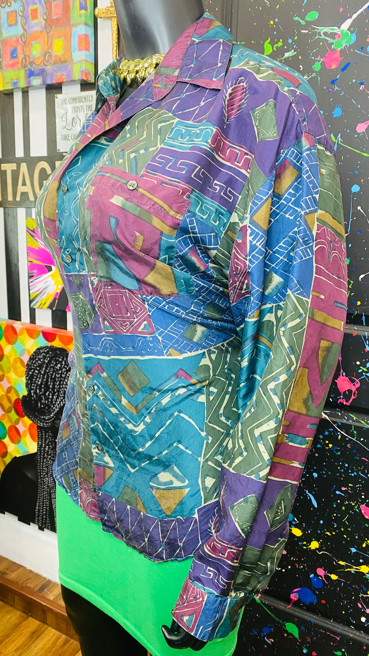 Vintage Funky Silk Blouse (20)