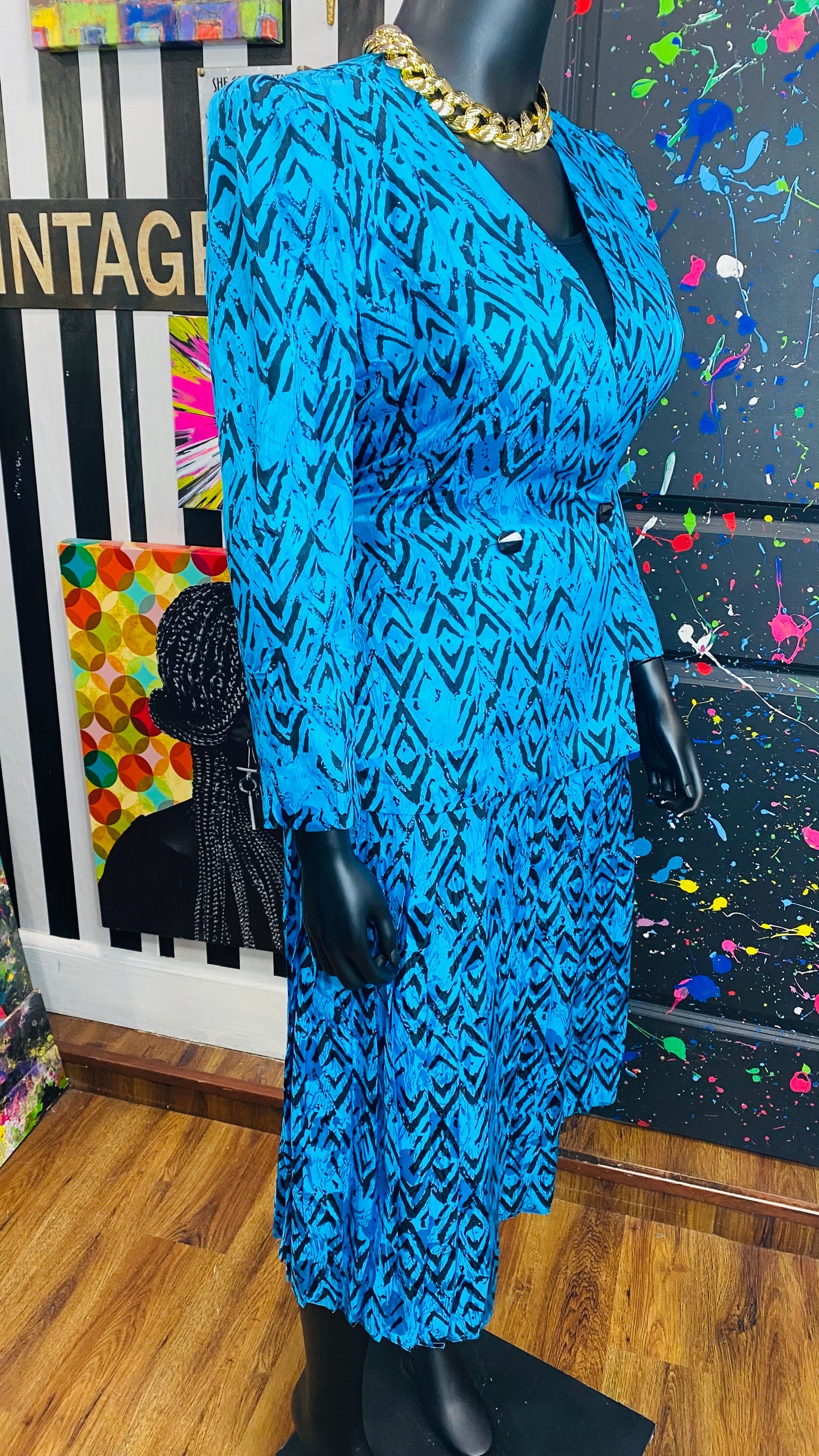 Vintage 100% Silk Skirt Suit (14)