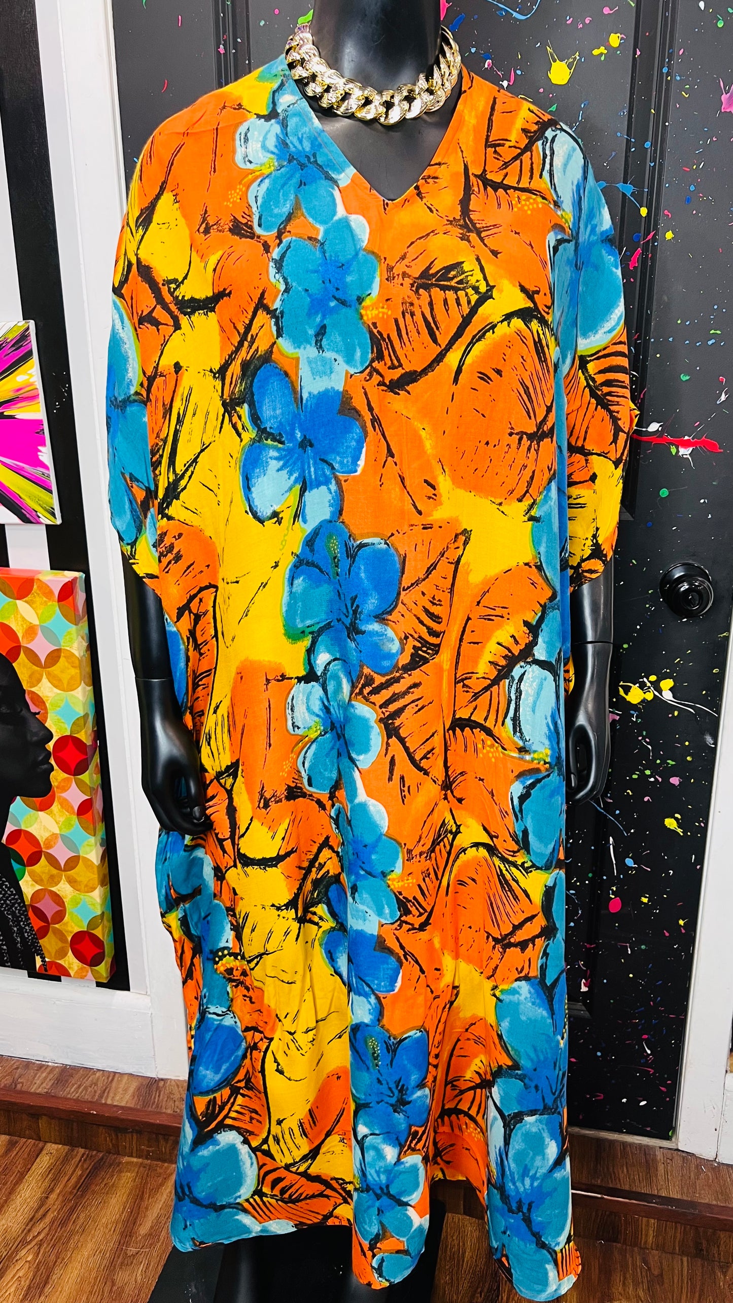 Vintage 100% Rayon Kaftan (OS)