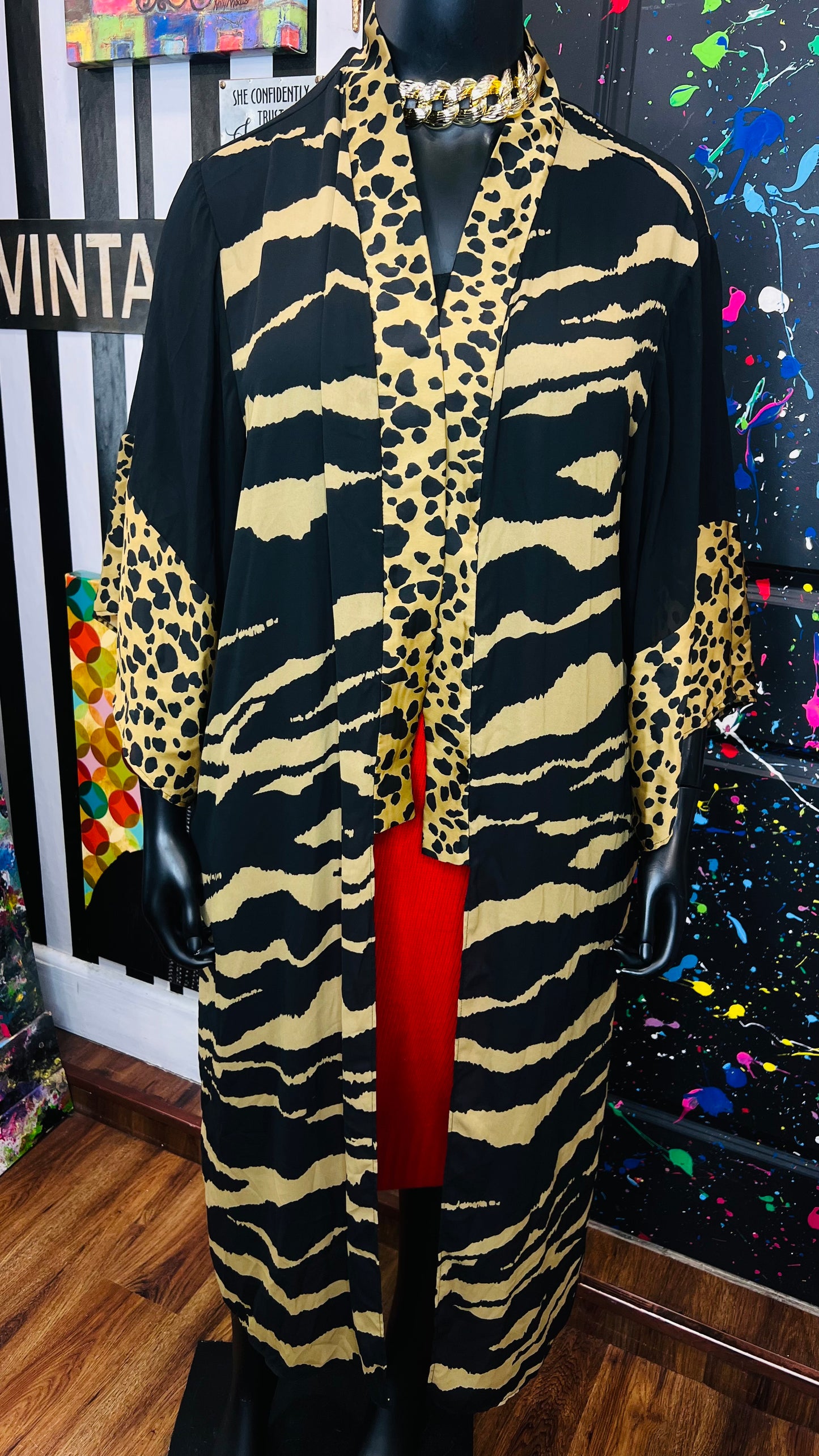Animal Print Duster (OS)