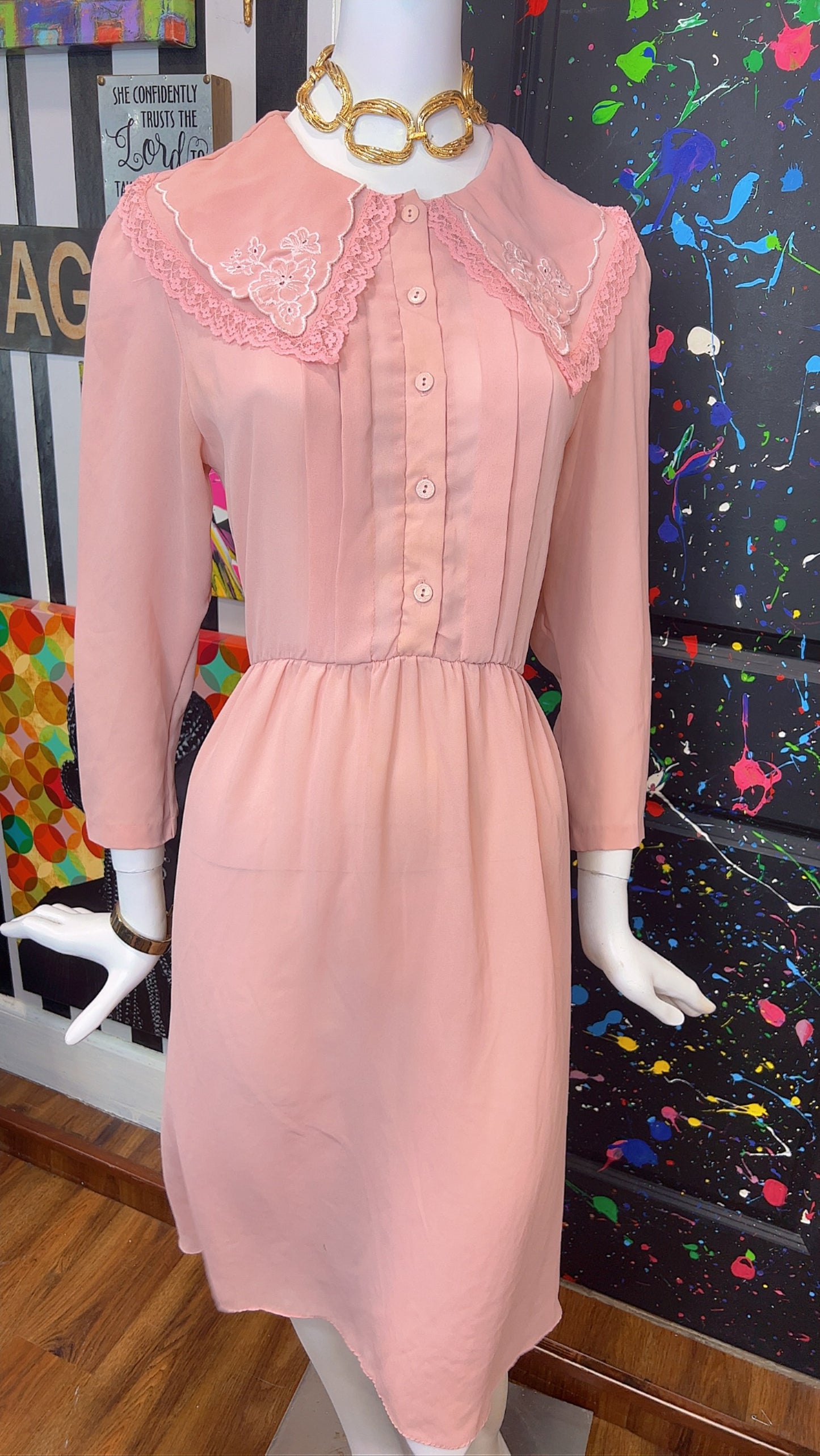 Vintage Blush Pink Dress (14)