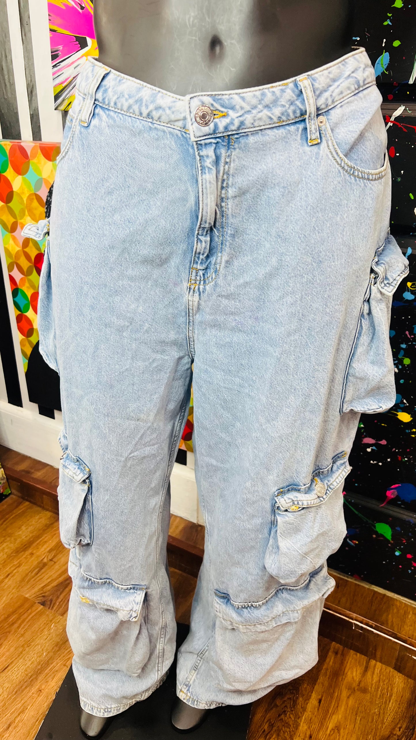 Baggy Oversized Denim Cargo Jeans (18)
