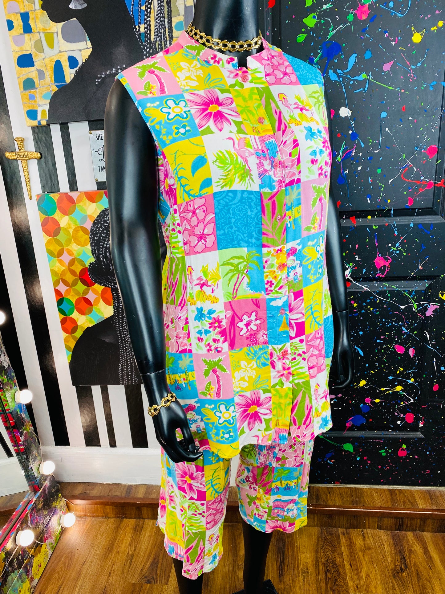 Vintage Sleeveless Pants Set