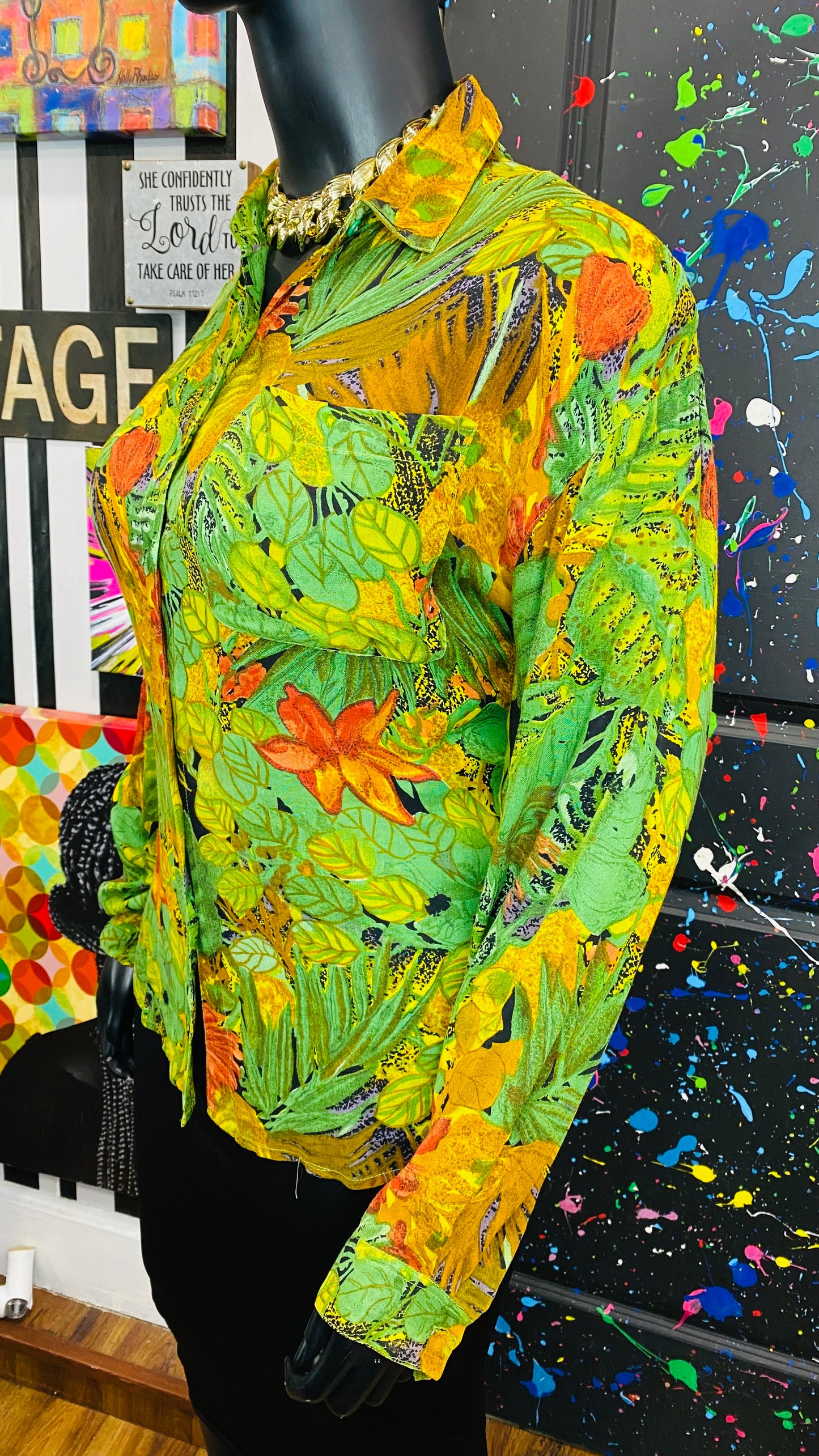 Vintage Tropical Rayon Blouse (18/20)