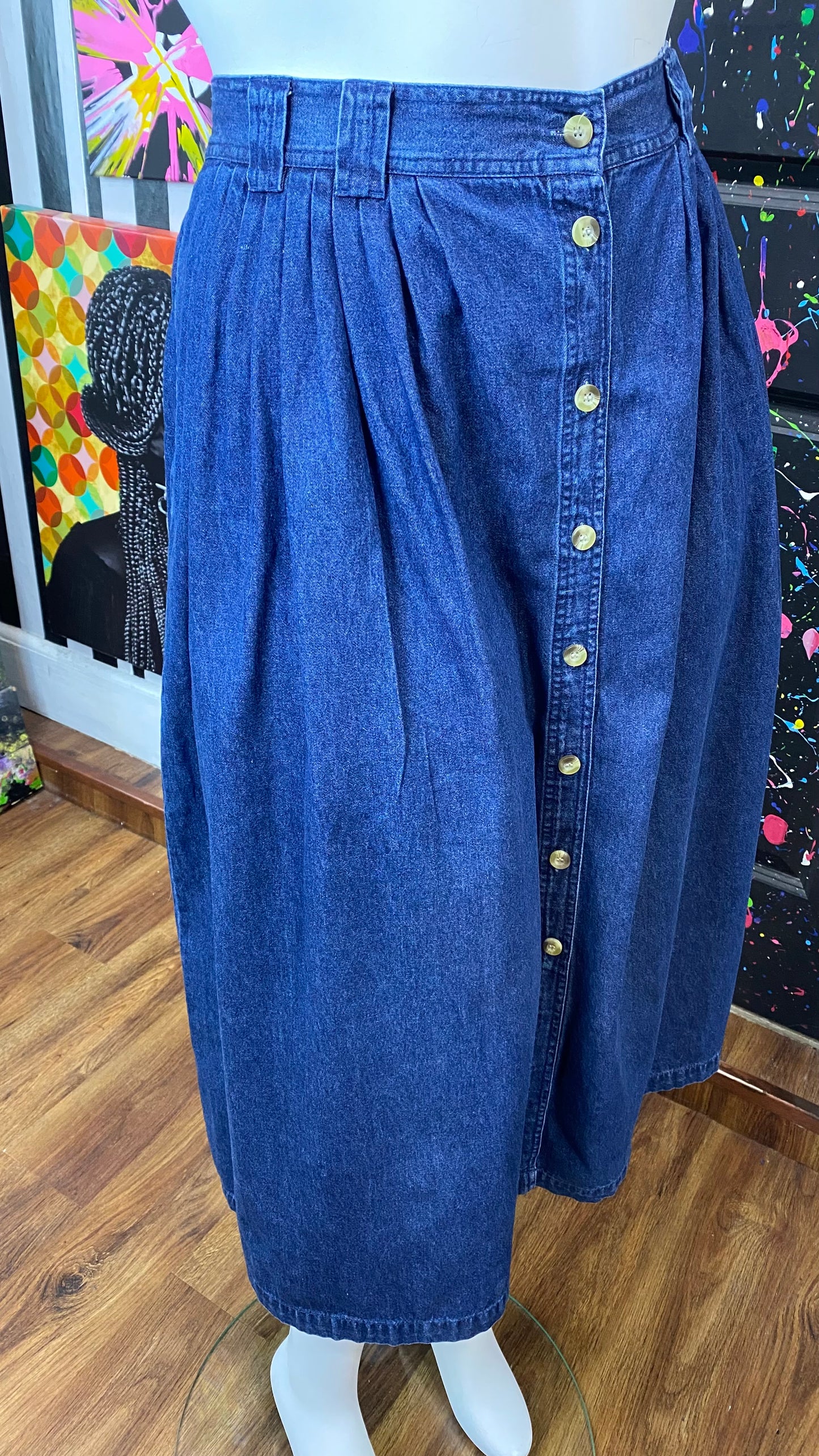 Vintage Denim Button Down Skirt (20W)