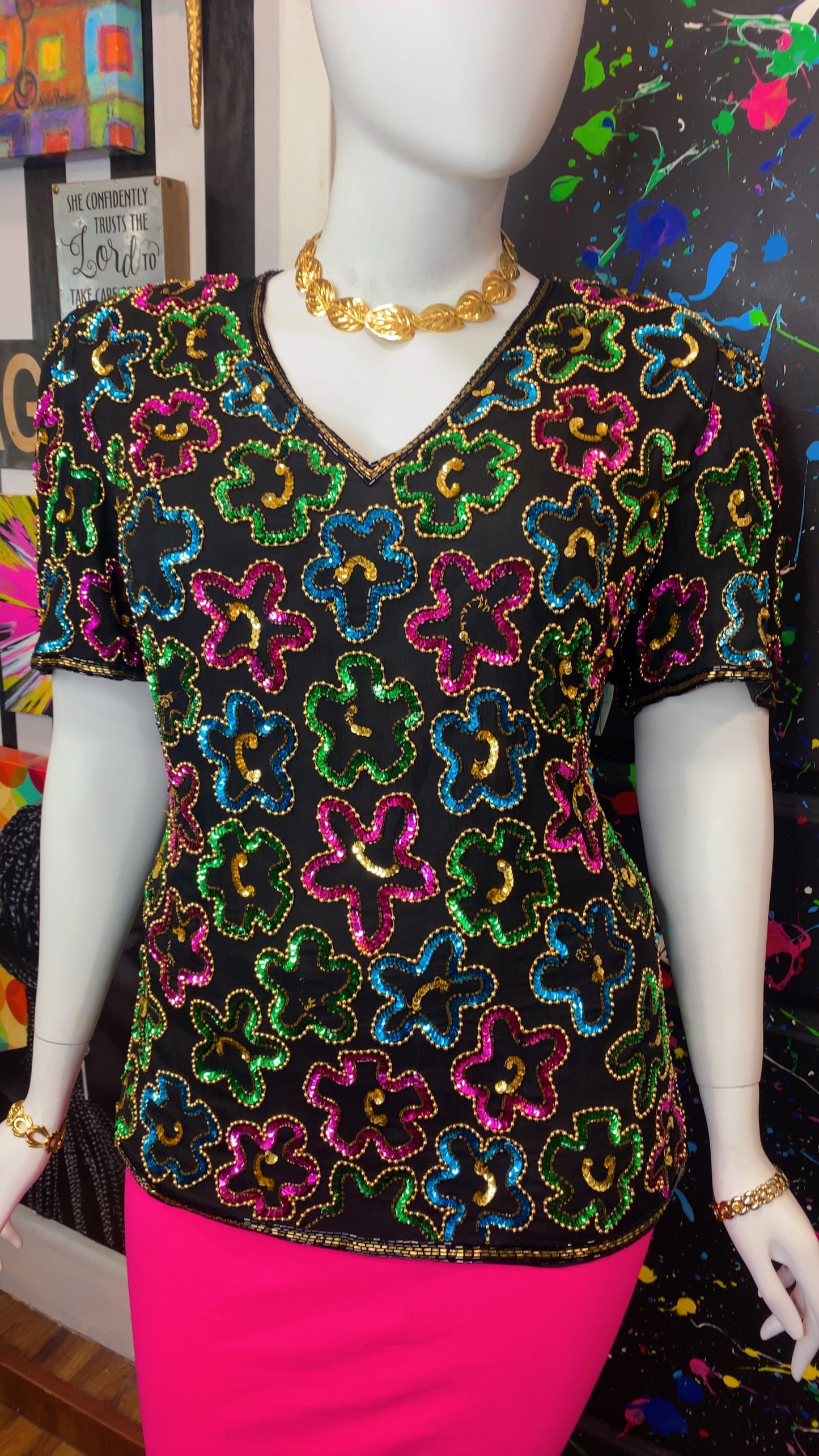 Vintage Sequin Blouse (20)