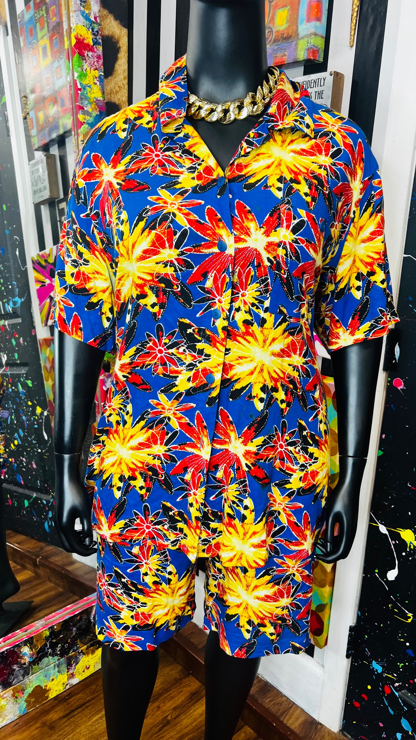 Vintage CM Shapes Blue Floral Short Set (24)