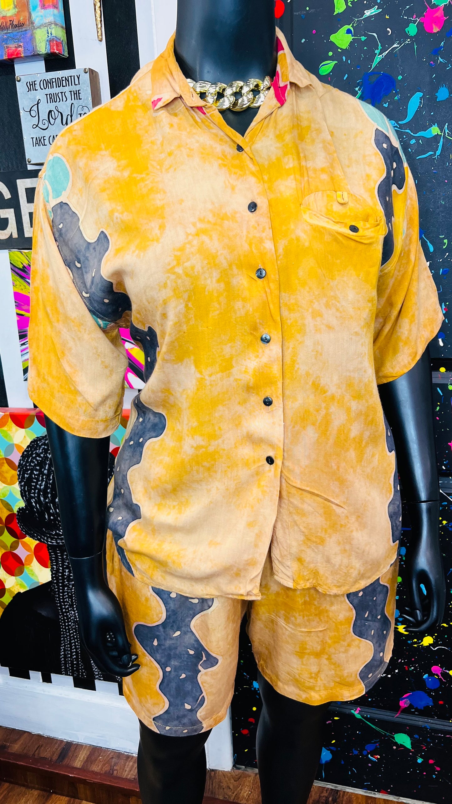 Vintage Rayon 90s Shorts Set (18)