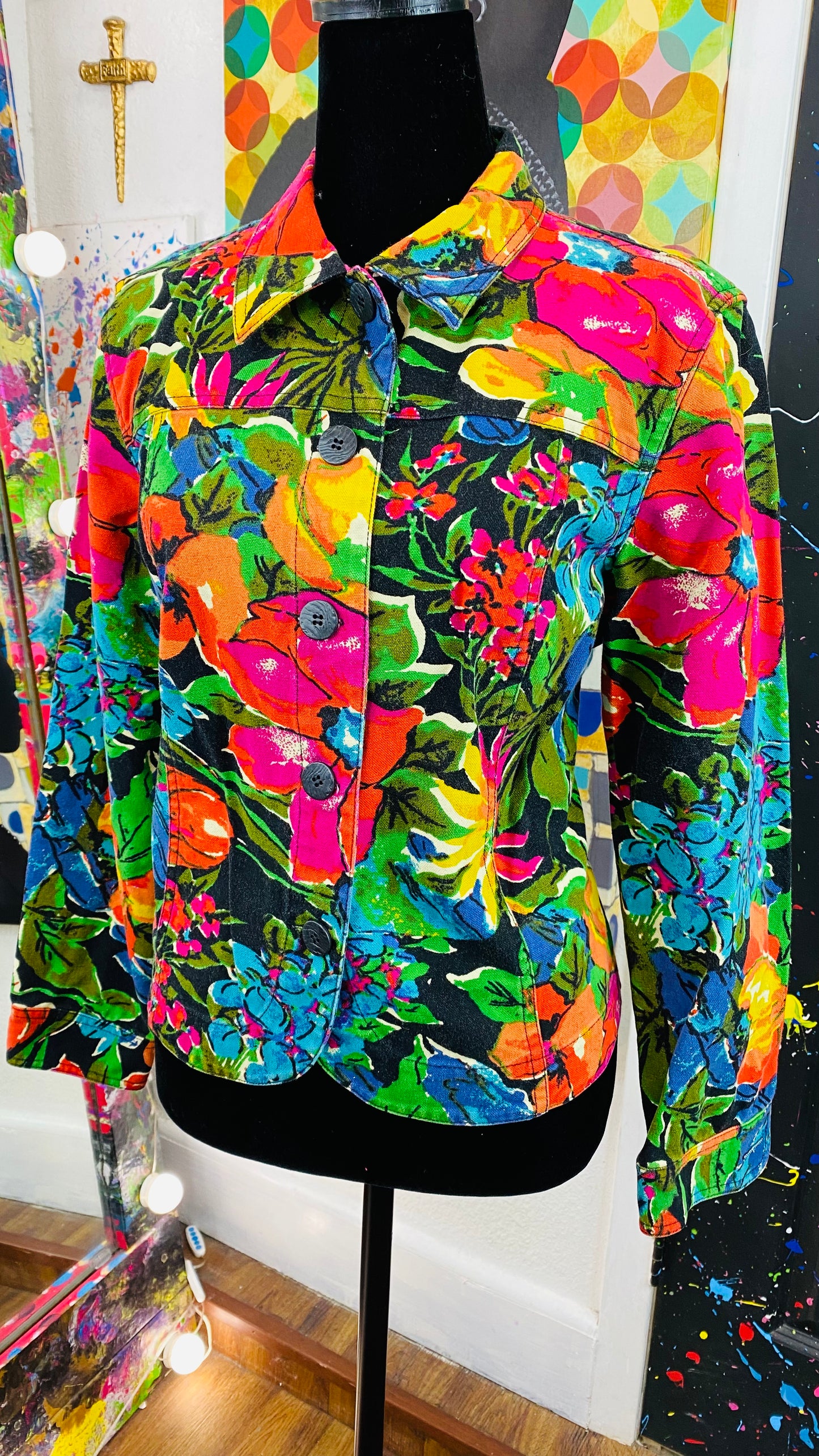 Vintage Floral Denim Jacket