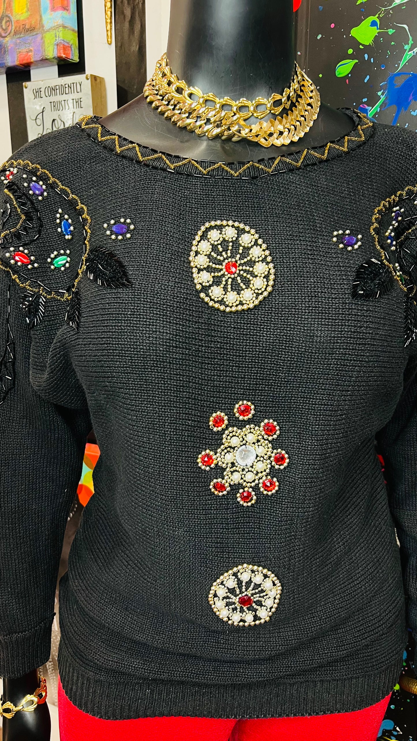 Vintage Sequin Knit Sweater (16)