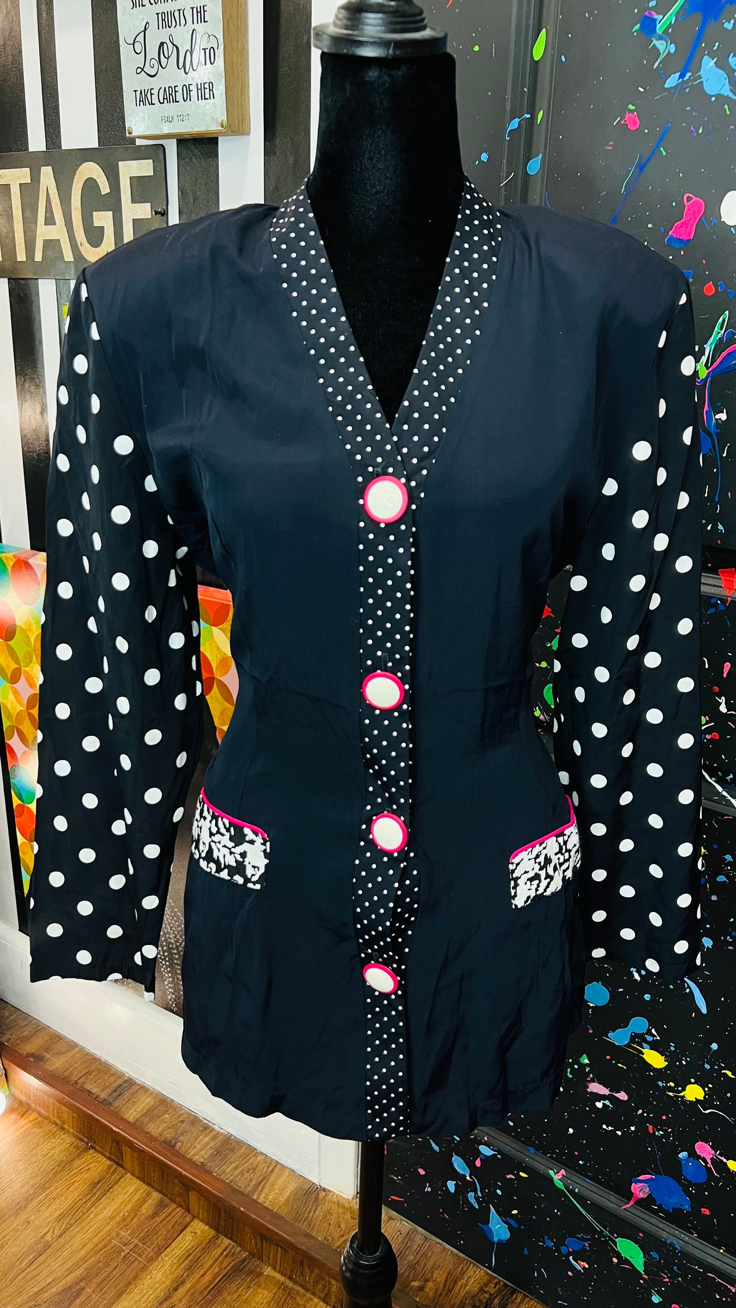 Vintage Polka Dot 80’s Blouse (14)